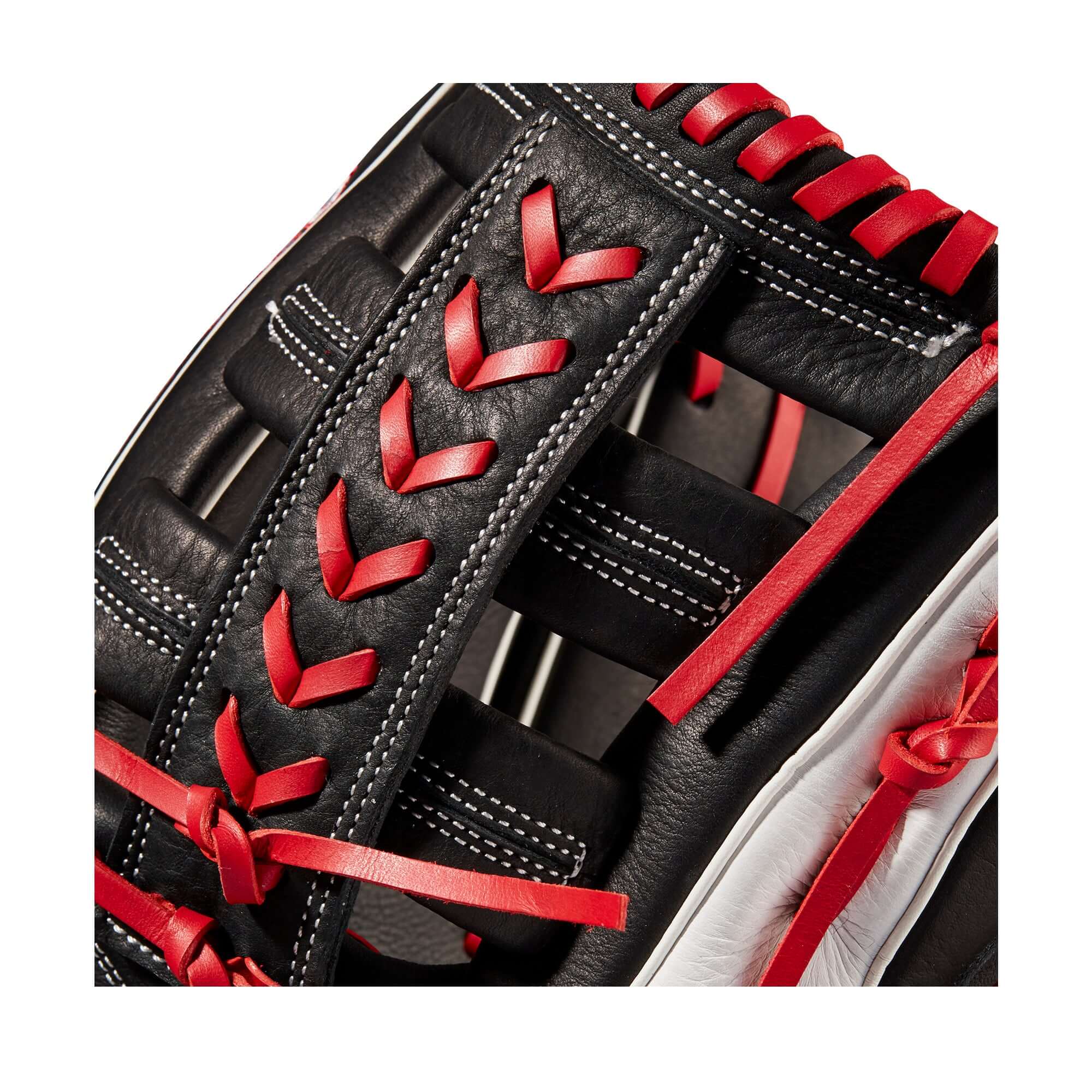 Wilson A1000 1892 Pedroia Fit glove with Single Post & 3 Bar Web, 12.25, black/white/red.