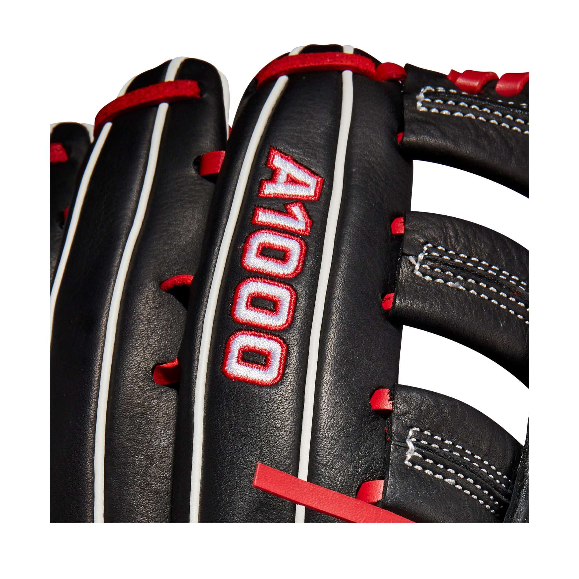 Wilson A1000 1892 Pedroia Fit glove with Single Post & 3 Bar Web, 12.25, black/white/red.