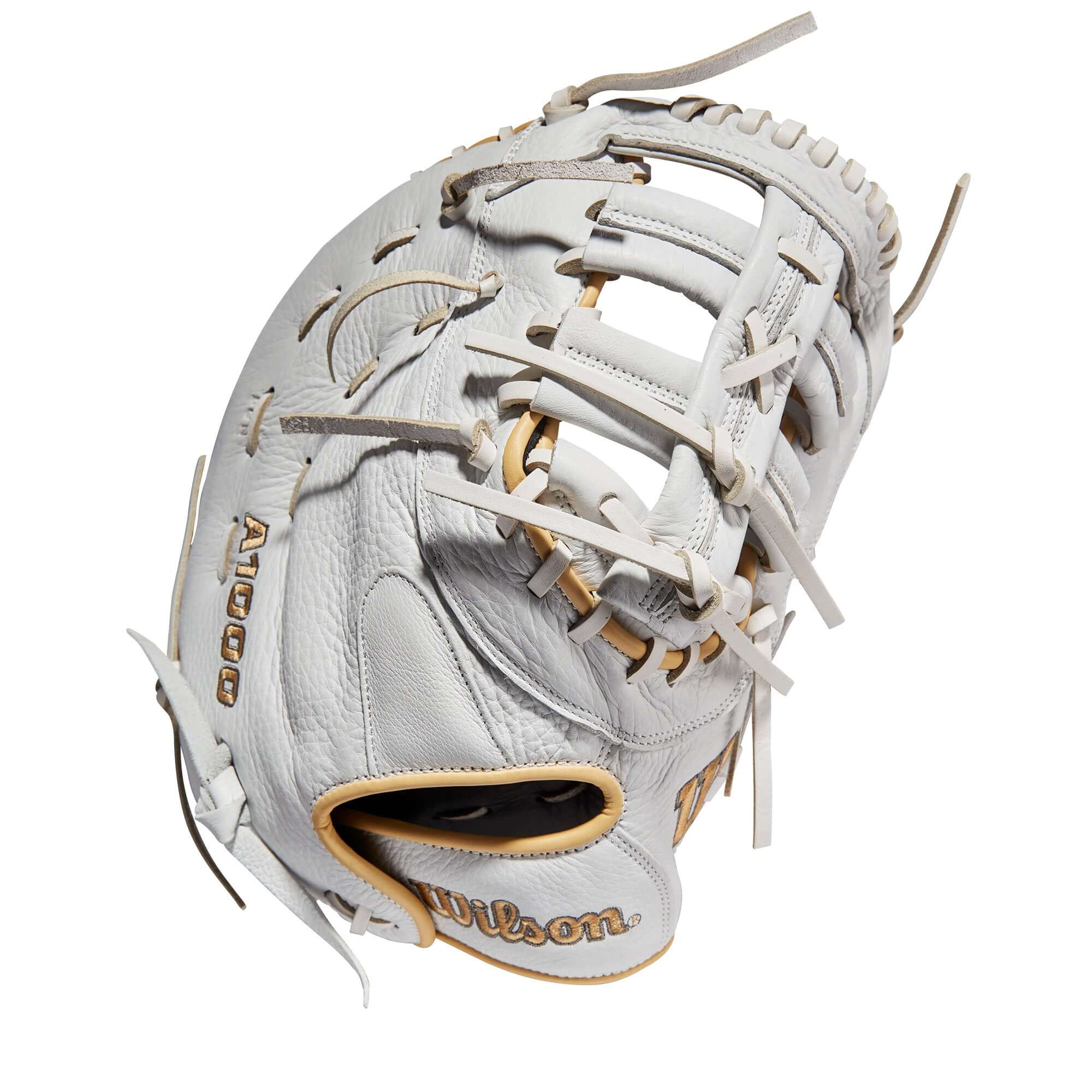 Wilson A1000 Fastpitch 1620 1B Mitt LHT 12.5 in White/Blonde/Grey