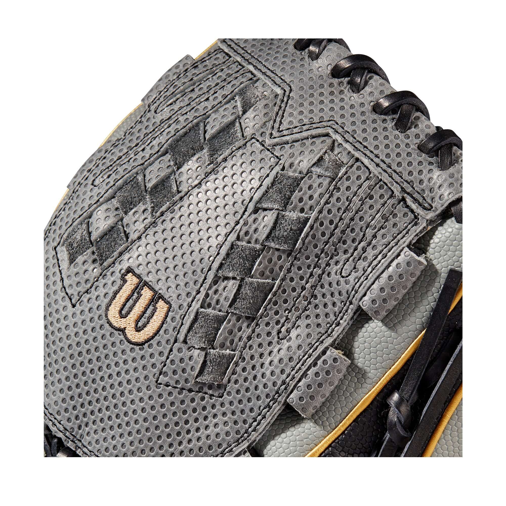 Wilson A2000 FP V125 with Spin Control & SuperSkin, 12.5 Grey Glove, Left Hand Throw