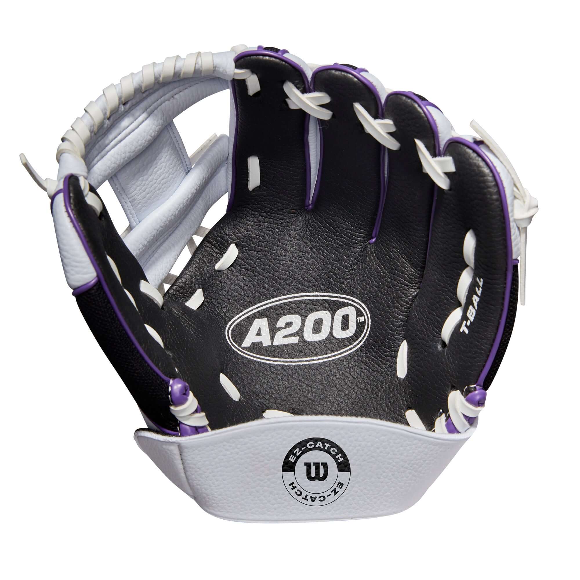 Wilson A200  EZ Catch Baseball 10-inch  White/Black/Purple