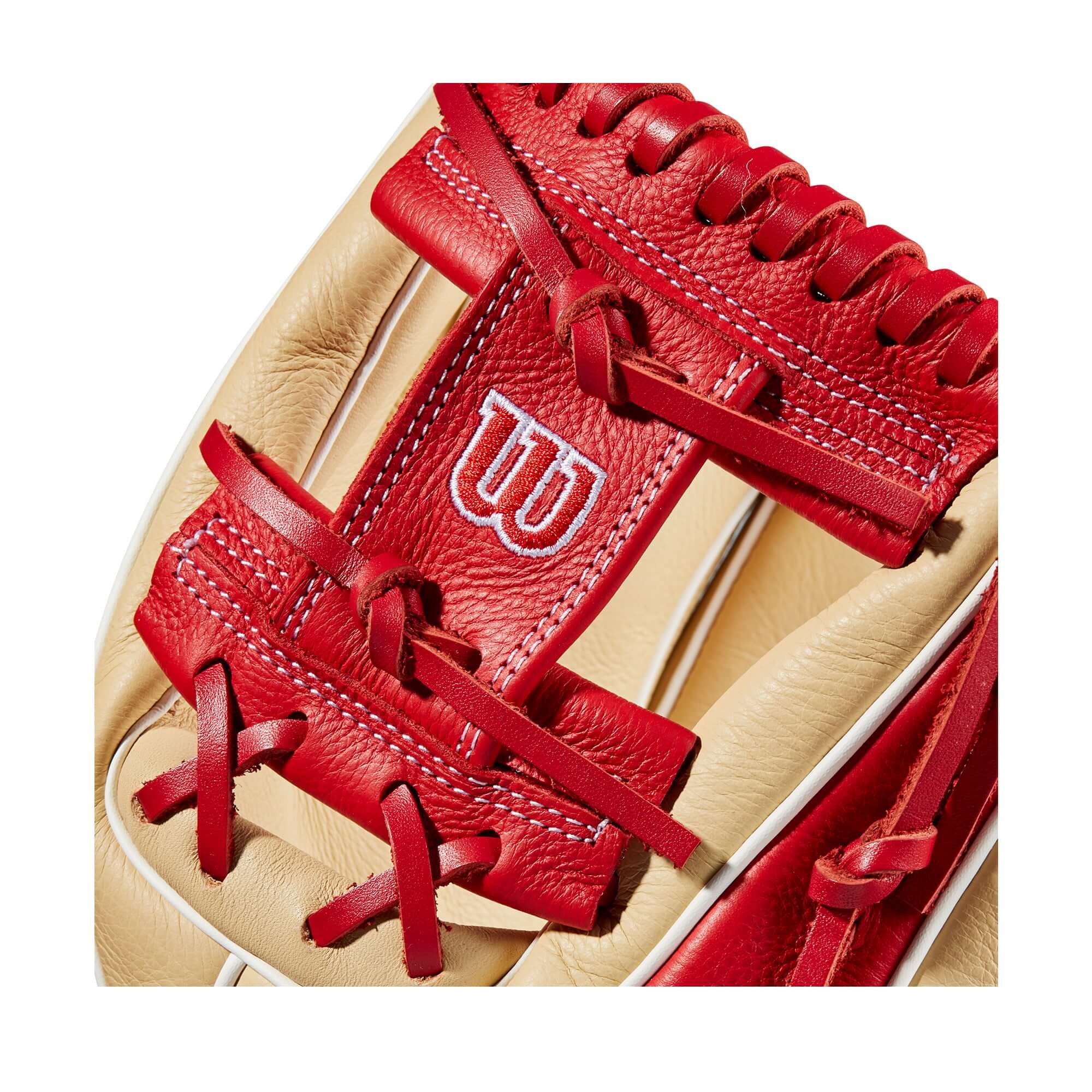 Wilson A500 11-inch Youth Baseball Glove, Blonde/Red/White