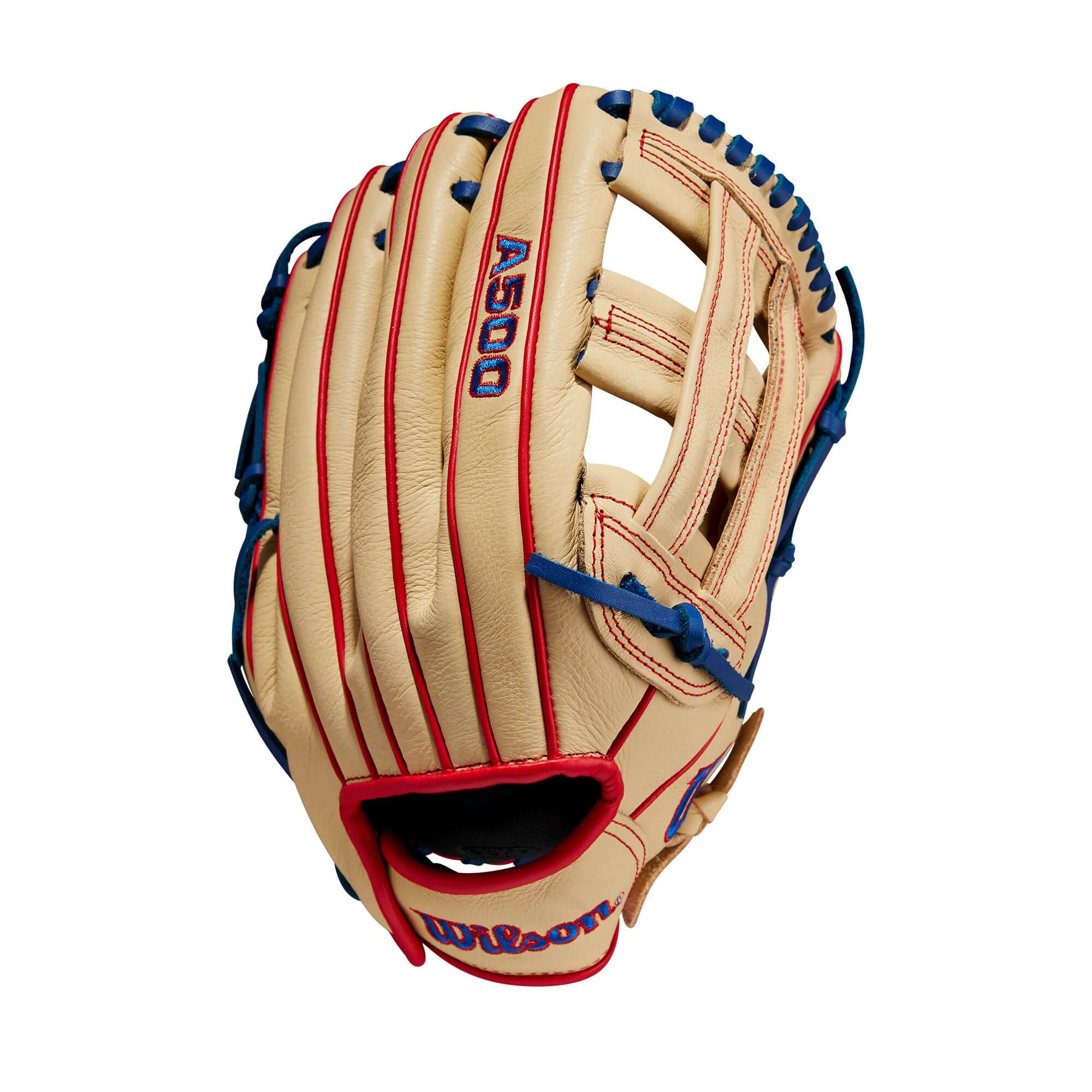 Wilson A500 12-inch Utility Youth Baseball Glove Blonde/Red/Royal