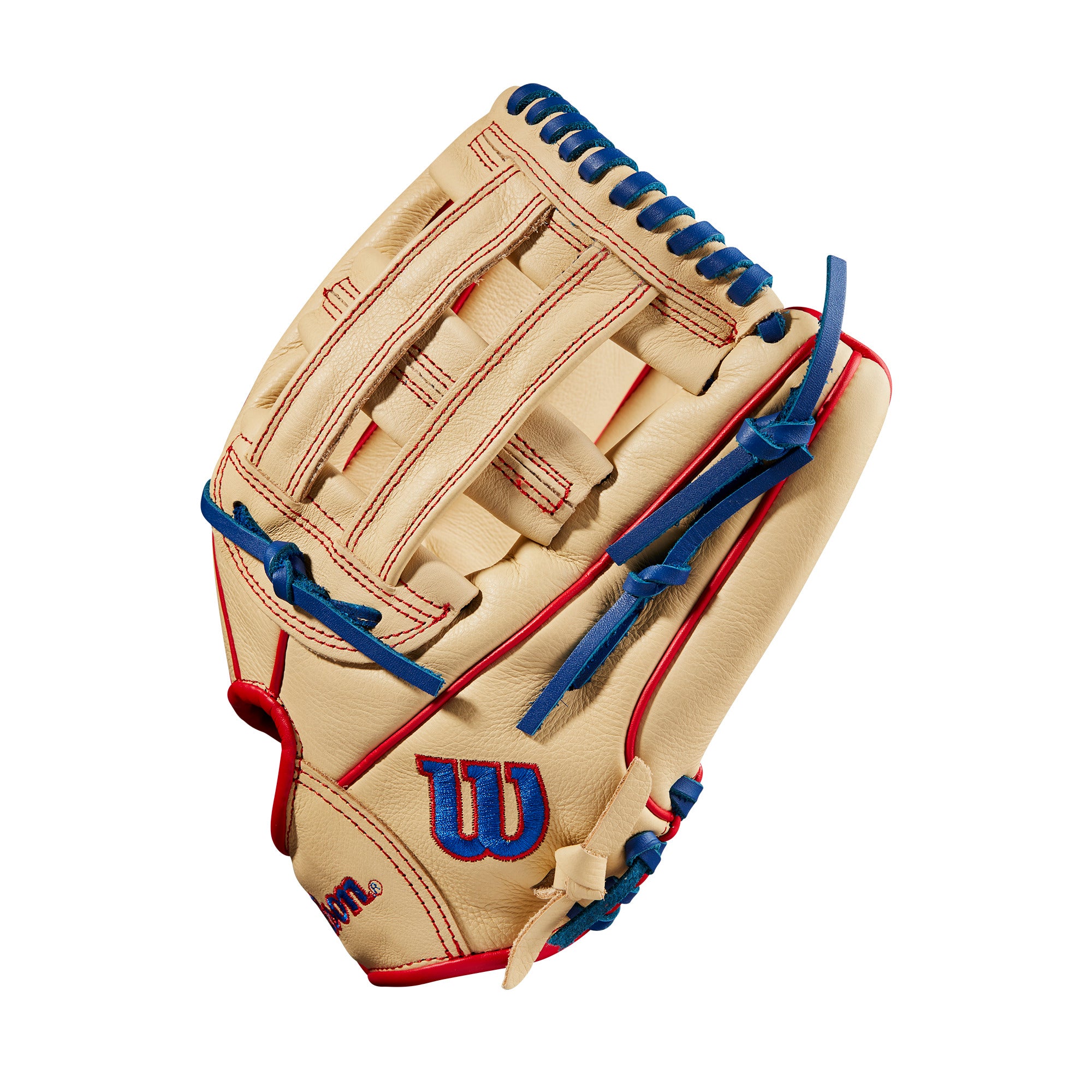 Wilson A500 12-inch Utility Youth Baseball Glove Blonde/Red/Royal