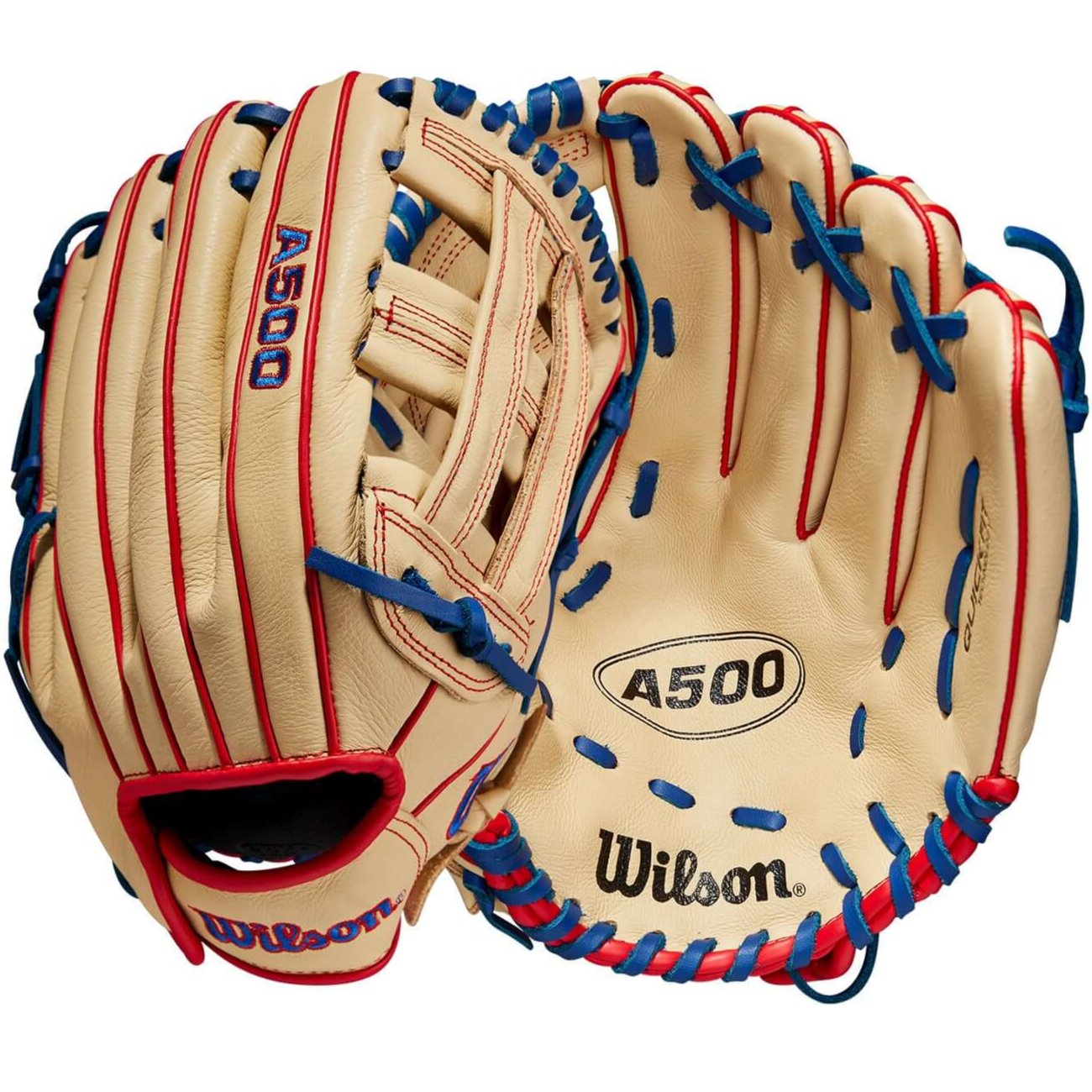 Wilson A500 youth baseball glove with Blonde Top Grain leather