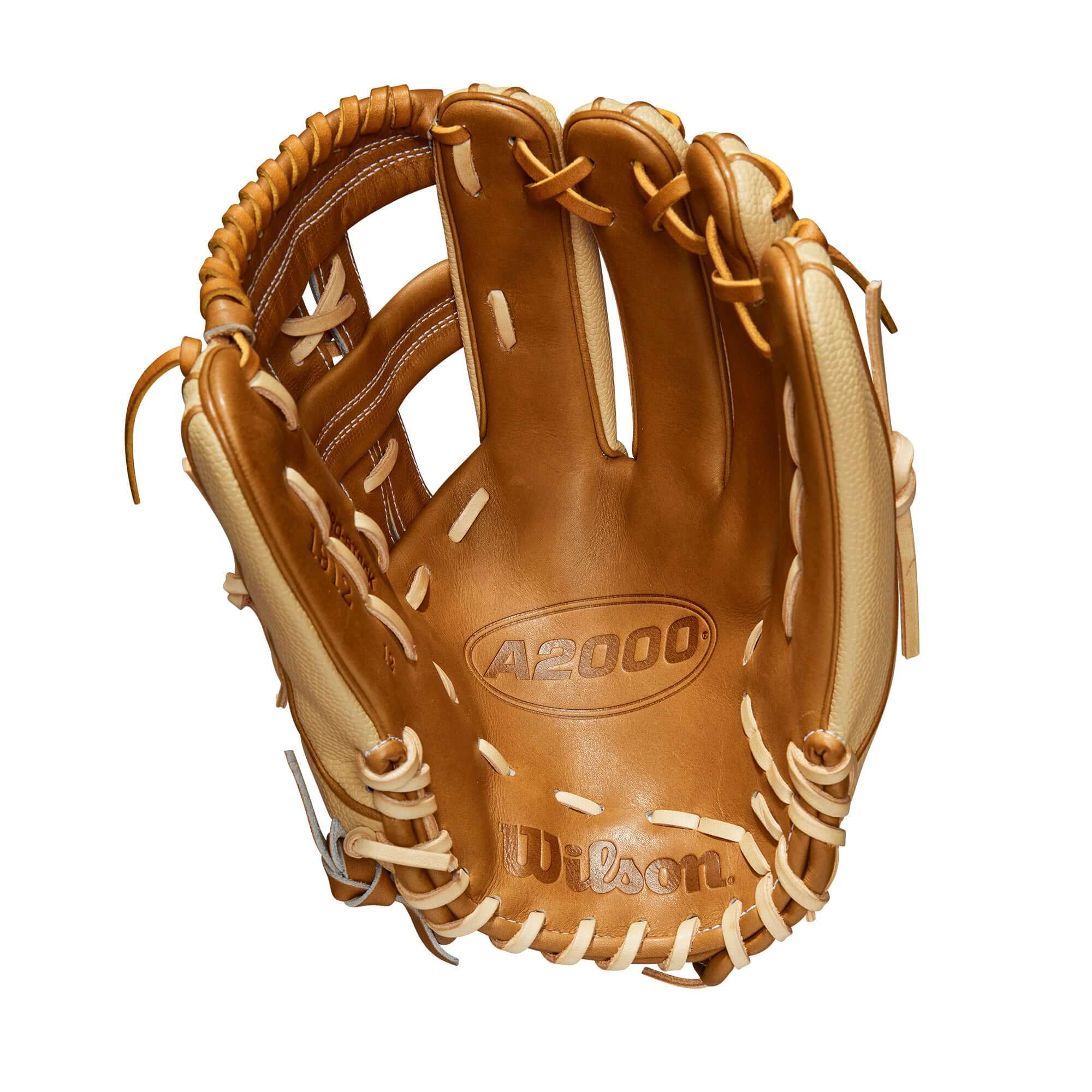 Wilson A2000 1912SS Blonde/Saddle 12 baseball glove with Gap Welting for deep pocket control