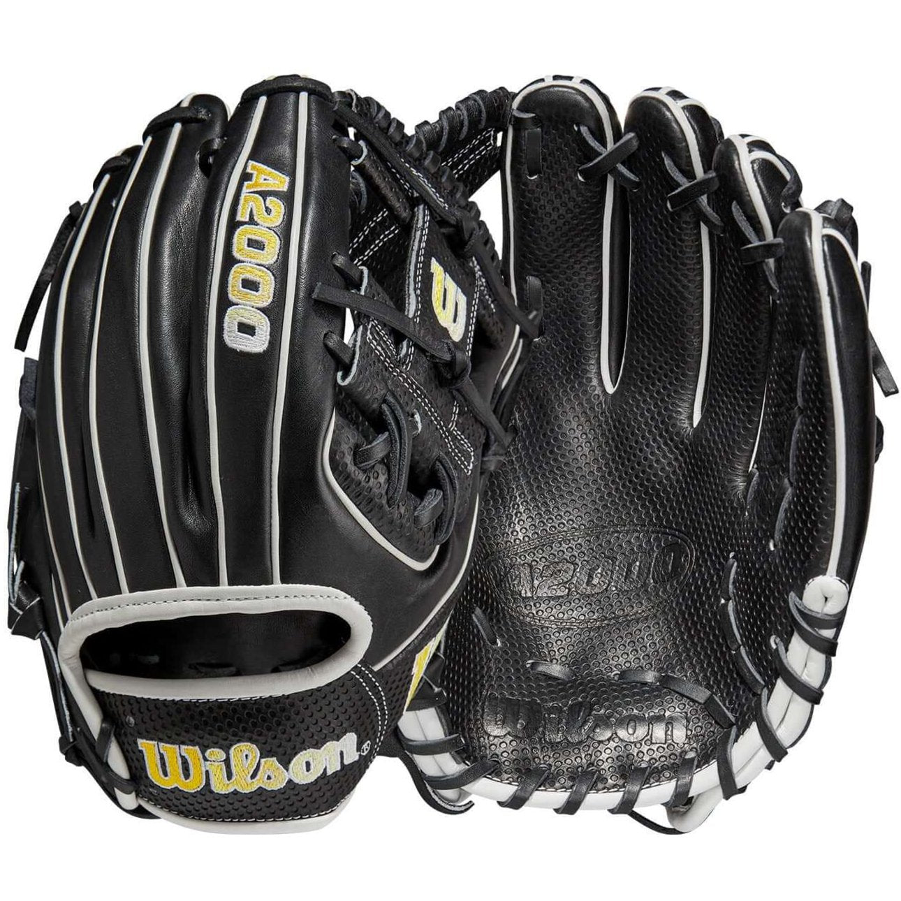 Wilson A2000 1786 Spin Control baseball glove, 11.5-inch, black and white, H-Web design