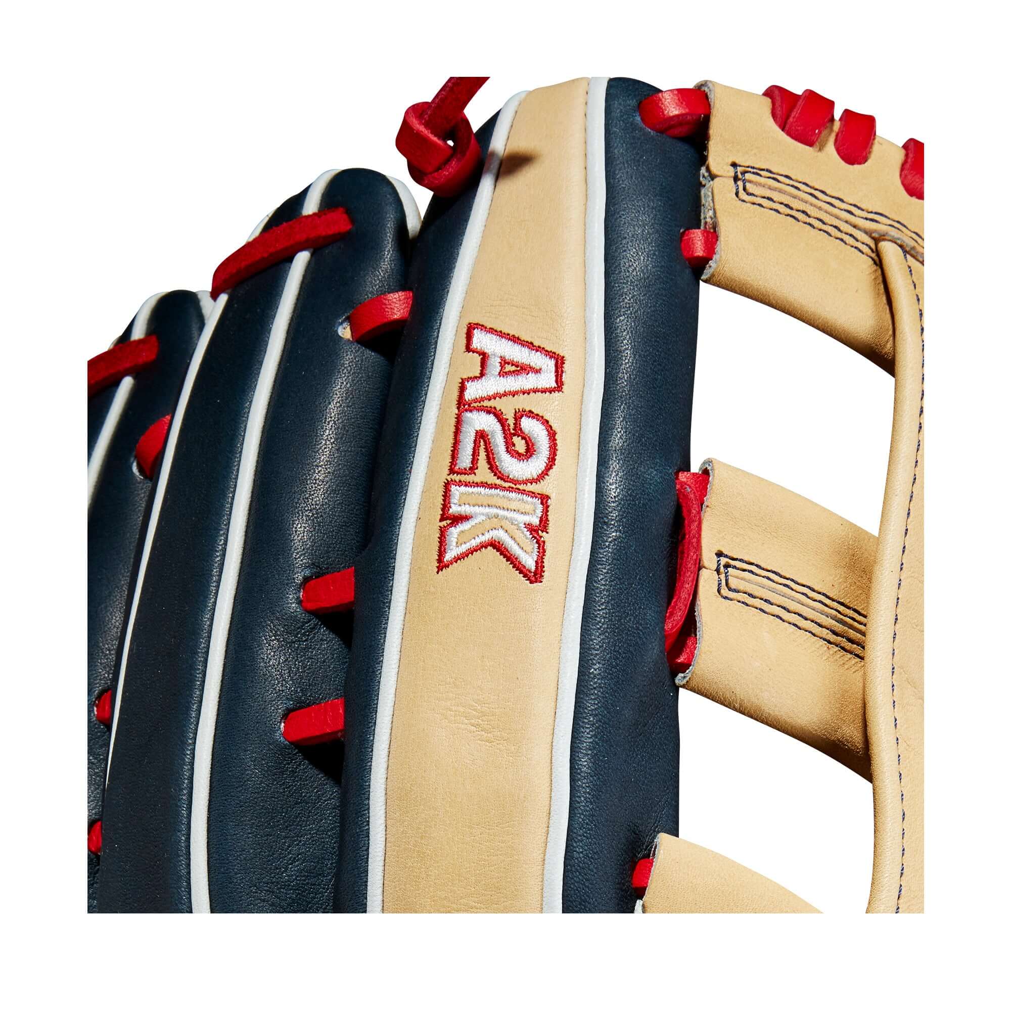 Wilson 2023 A2K Juan Soto Game Model glove, 12.75-inch, Dual Post Web, Pro Stock Select leather, Juan Soto logo palm stamp.