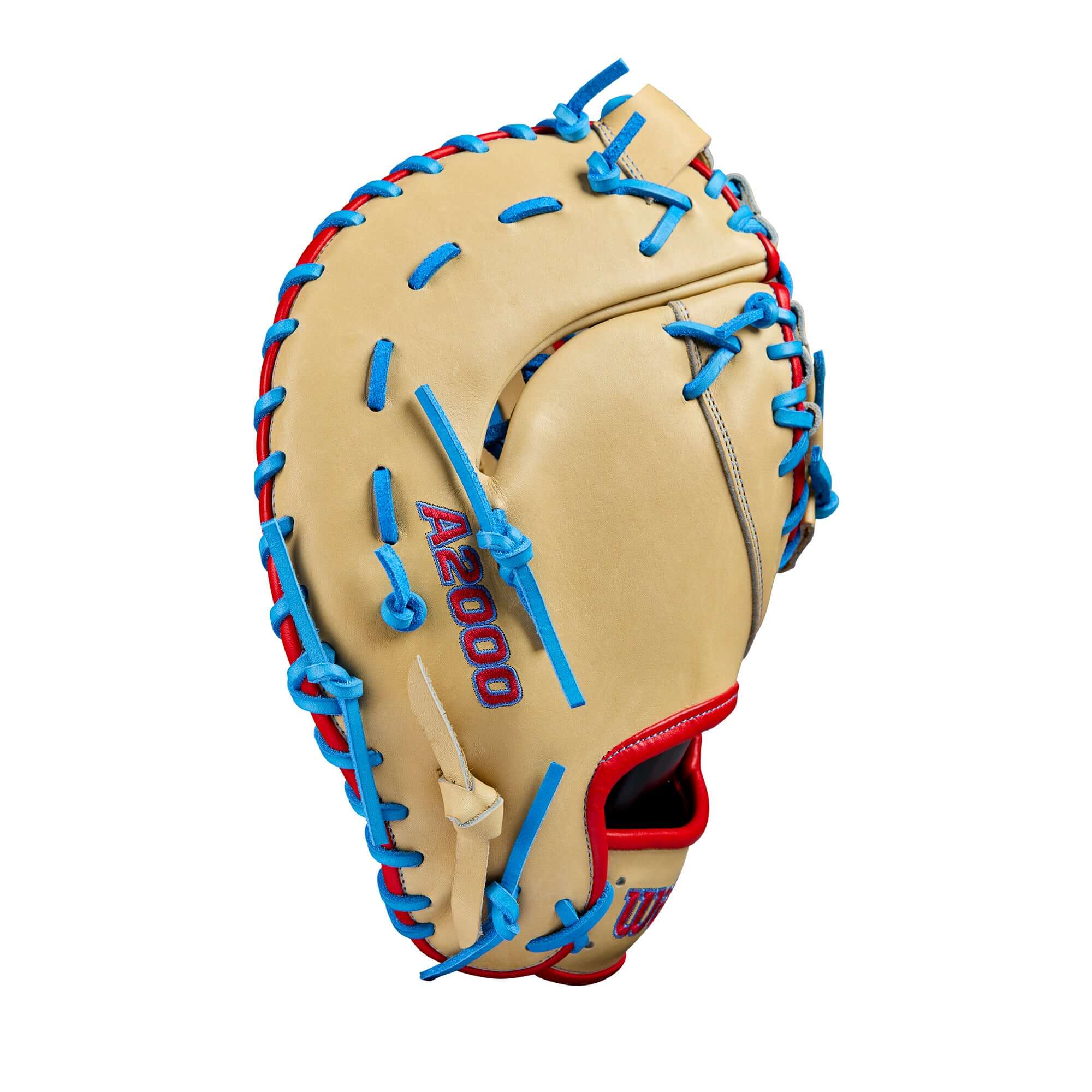 Wilson Spring 2025 A2000 1677 Baseball First Base Mitt Blonde/Red/Blue 12.5"