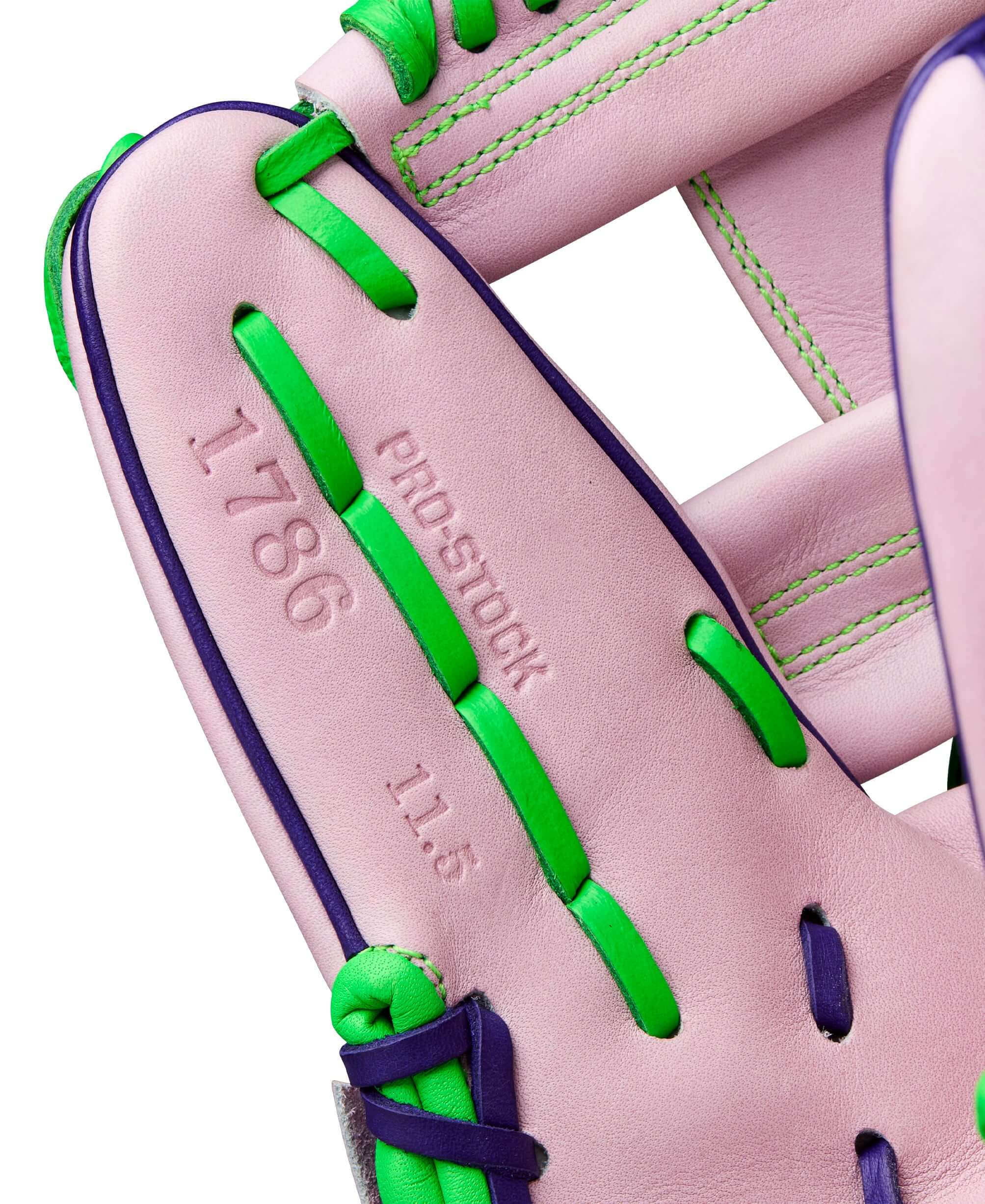 Wilson 2025 A2000 1786 11.5” Infield Glove front thumb detail showing leather texture.