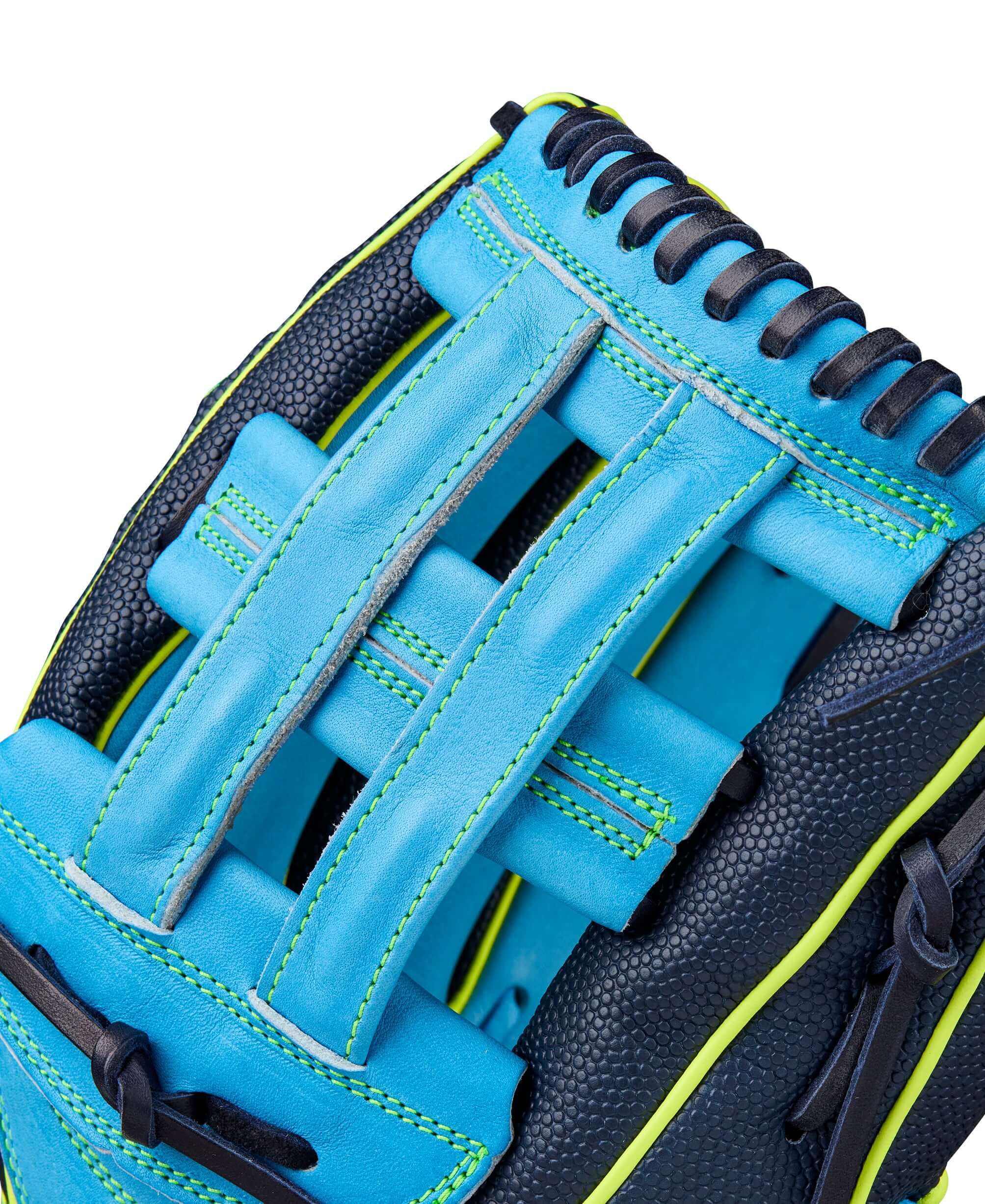 Wilson 2025 A2000 PF50SS 12.25” Outfield Glove Dual Post Web detail with stable deep pocket.