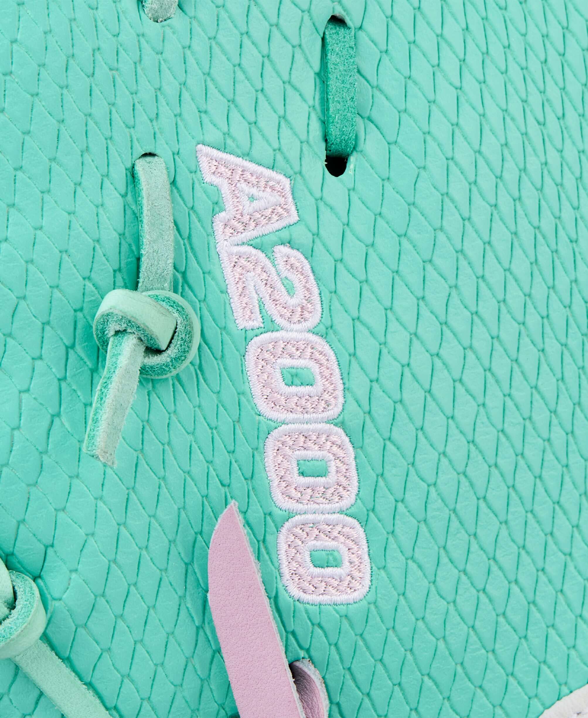 A2000 logo detail on Wilson Winter 2025 A2000 1620FPSS 12.5” Fastpitch Softball First Base Mitt finger panel.