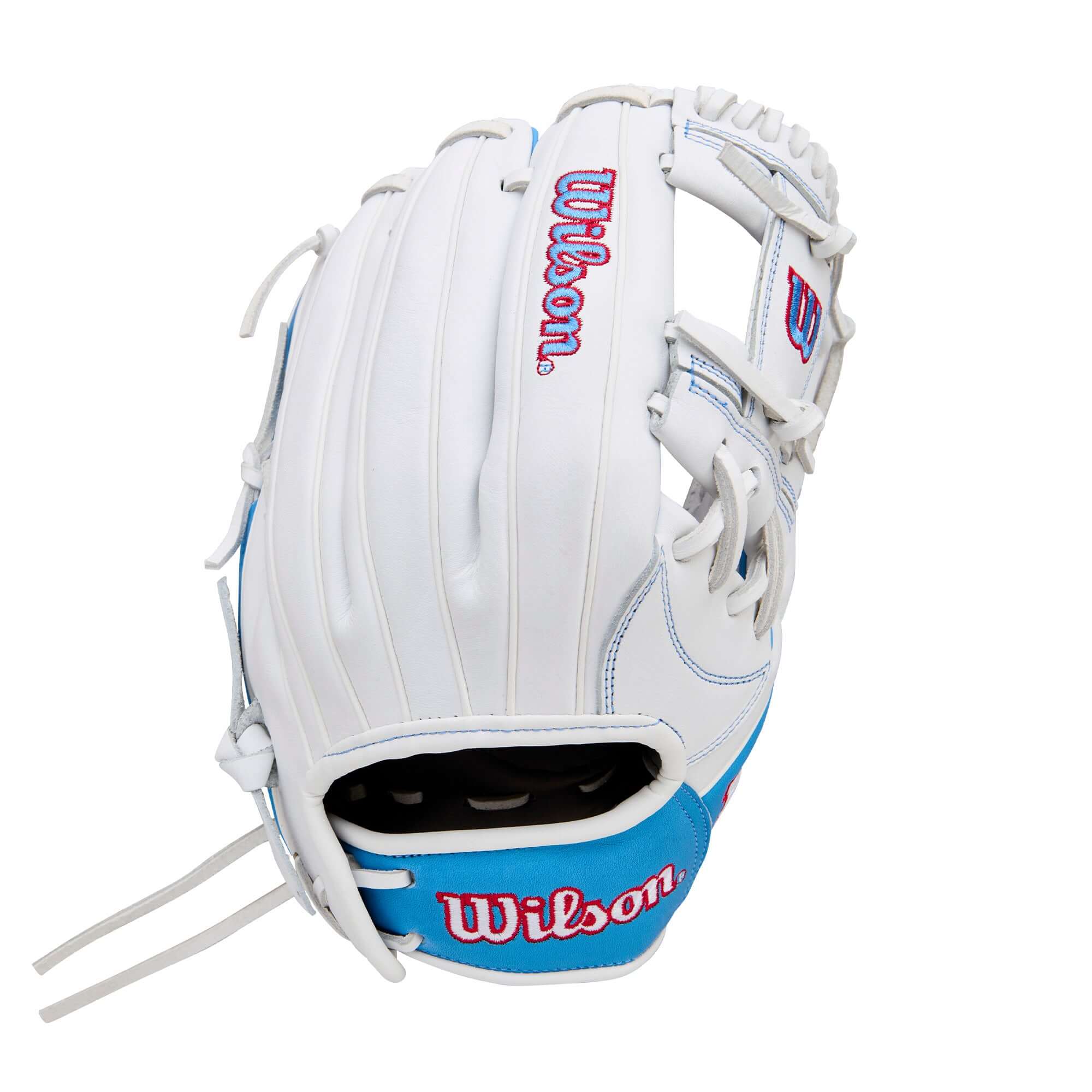 Back view of Wilson 2026 A1000 H12 12” Infield Fastpitch Glove with drawstring closure.