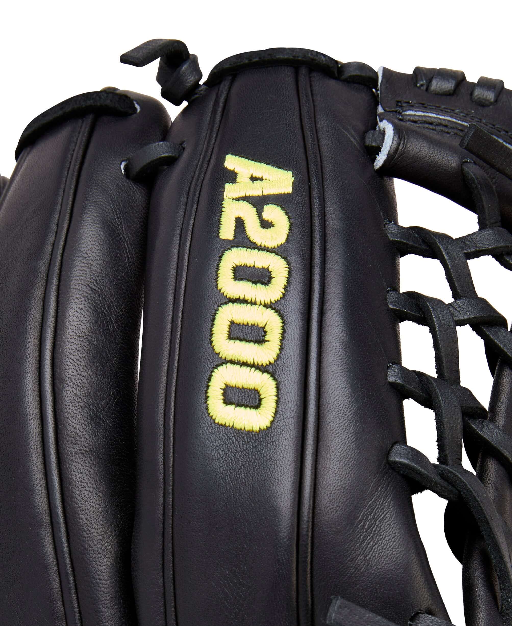 Wilson 2026 A2000 Classic 1789 11.5" Infield Baseball Glove Black LHT close-up of A2000 label