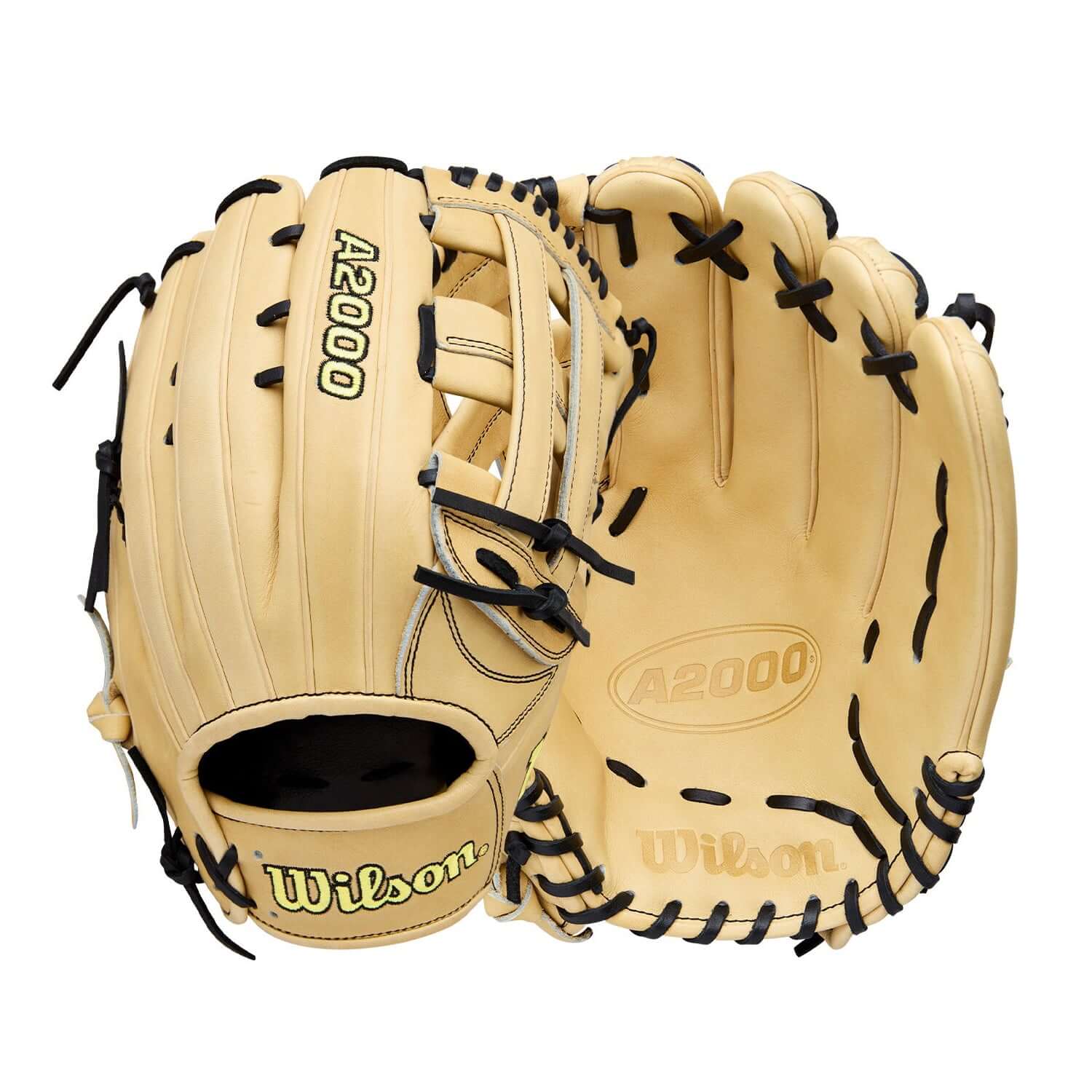 2026 Wilson A2000 Classic Series 1777 12.75" Outfield Glove LHT, palm and backhand view, blonde leather, black lacing.