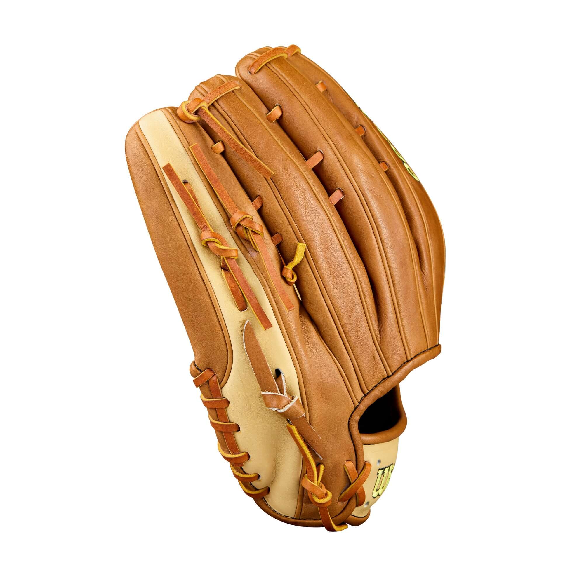 2026 Wilson A2000 Classic Series 1777 12.75" Blonde/Saddle Tan glove side view, showcasing H-web and saddle tan lacing.