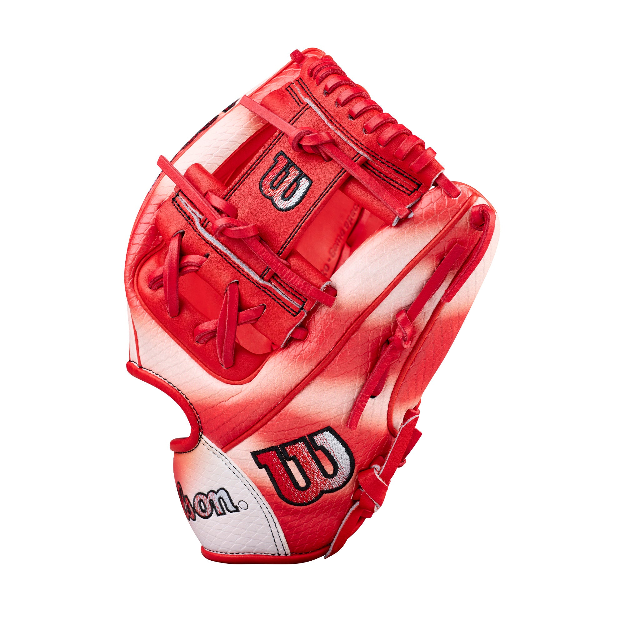 Wilson Spring 2026 Zach Neto A2000 ZN9 GM 11.75 Infield Baseball Glove in red and white with black accents.