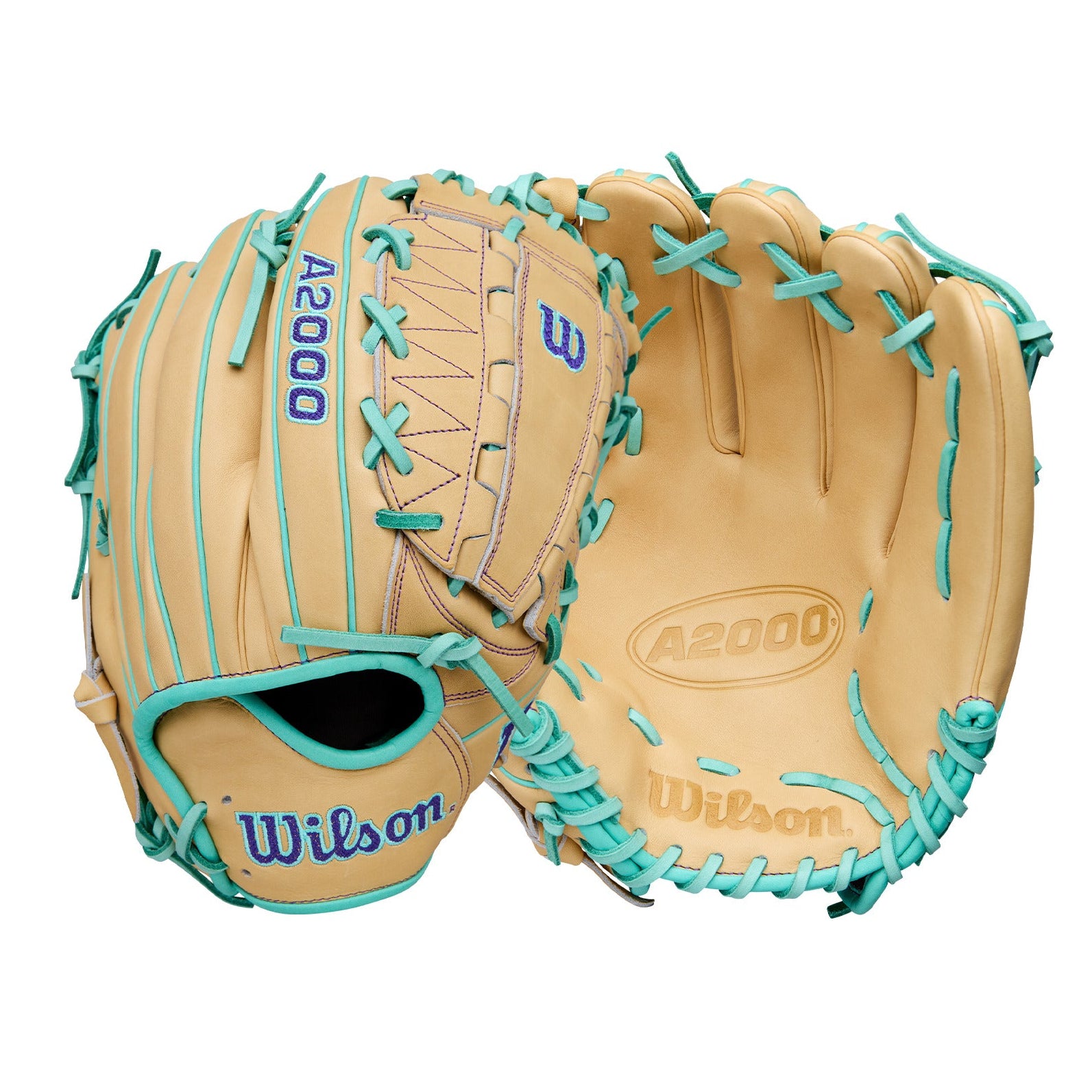 Wilson Spring 2026 A2000 DH12 12” Pitcher’s Baseball Glove with teal laces