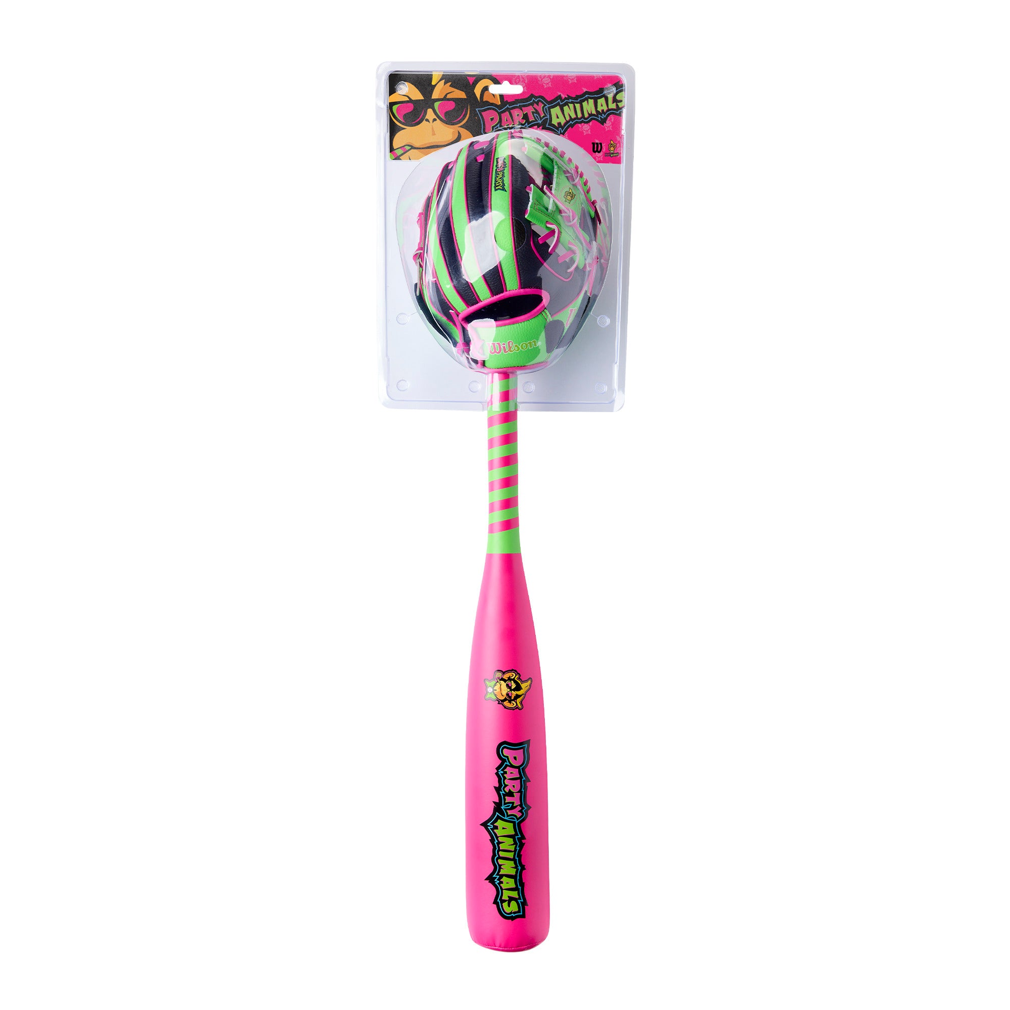 Wilson Party Animals  A200 10" Glove Ball Bat Kit LHT