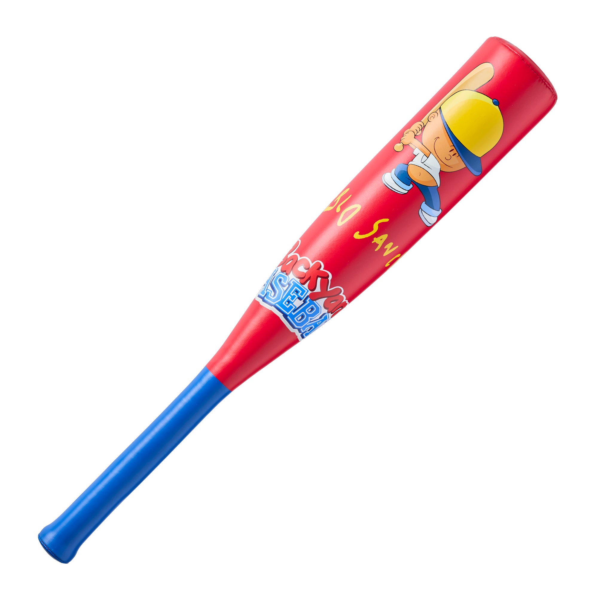 Wilson A200 Glove Bat Ball Combo featuring red and blue bat with Pablo Sanchez from Backyard Baseball