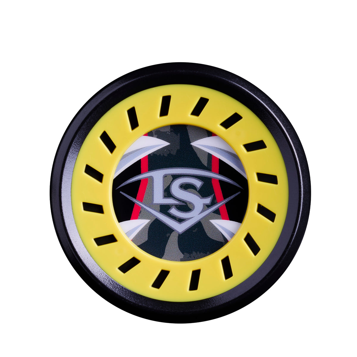 Close-up of 2027 Louisville Slugger Supra Tigershark Baseball Bat end cap design