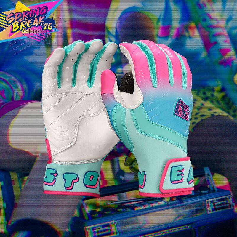 Easton Walk-Off Ethos Youth Batting Gloves - Aqua/Pink