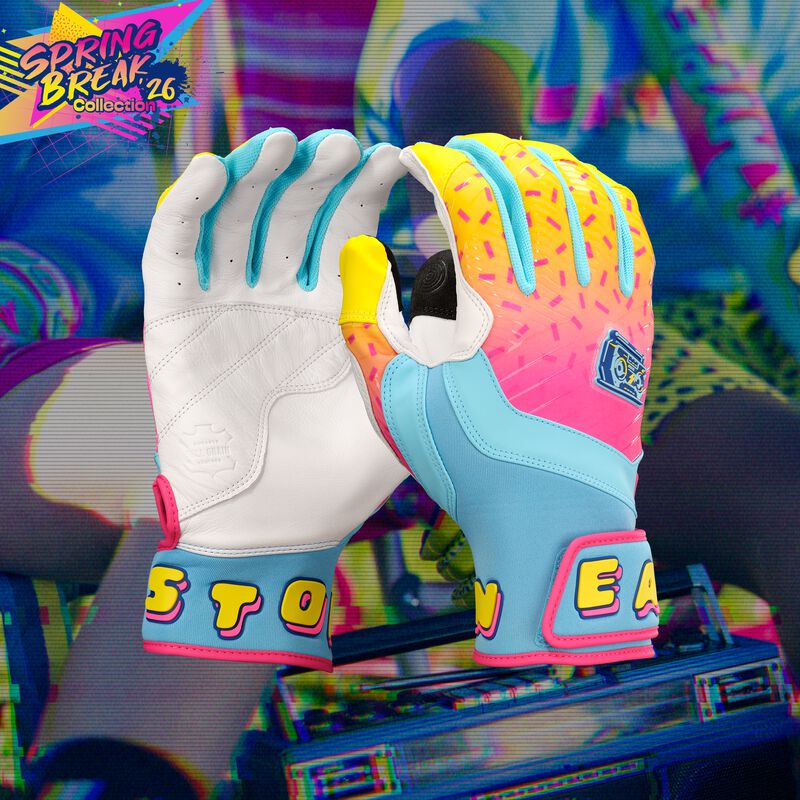 Easton Walk-Off Ethos Youth Batting Gloves - Light Blue/Pink