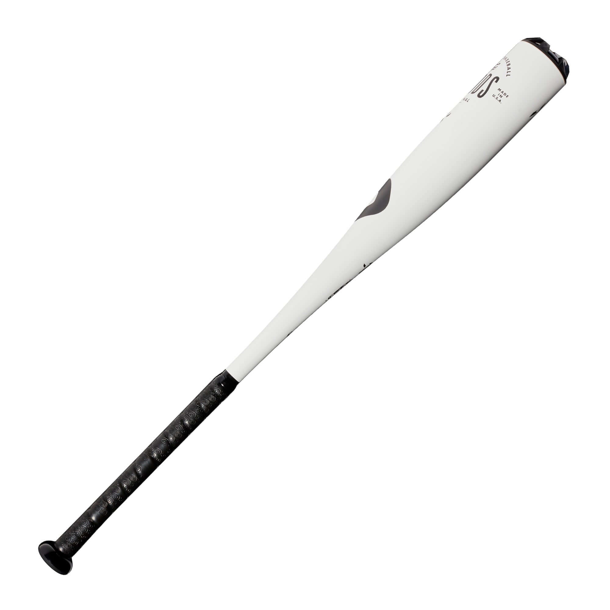 DeMarini The Goods One Piece USSSA -10 30" baseball bat with X14 Alloy Barrel design, showcasing sleek white finish and black grip.