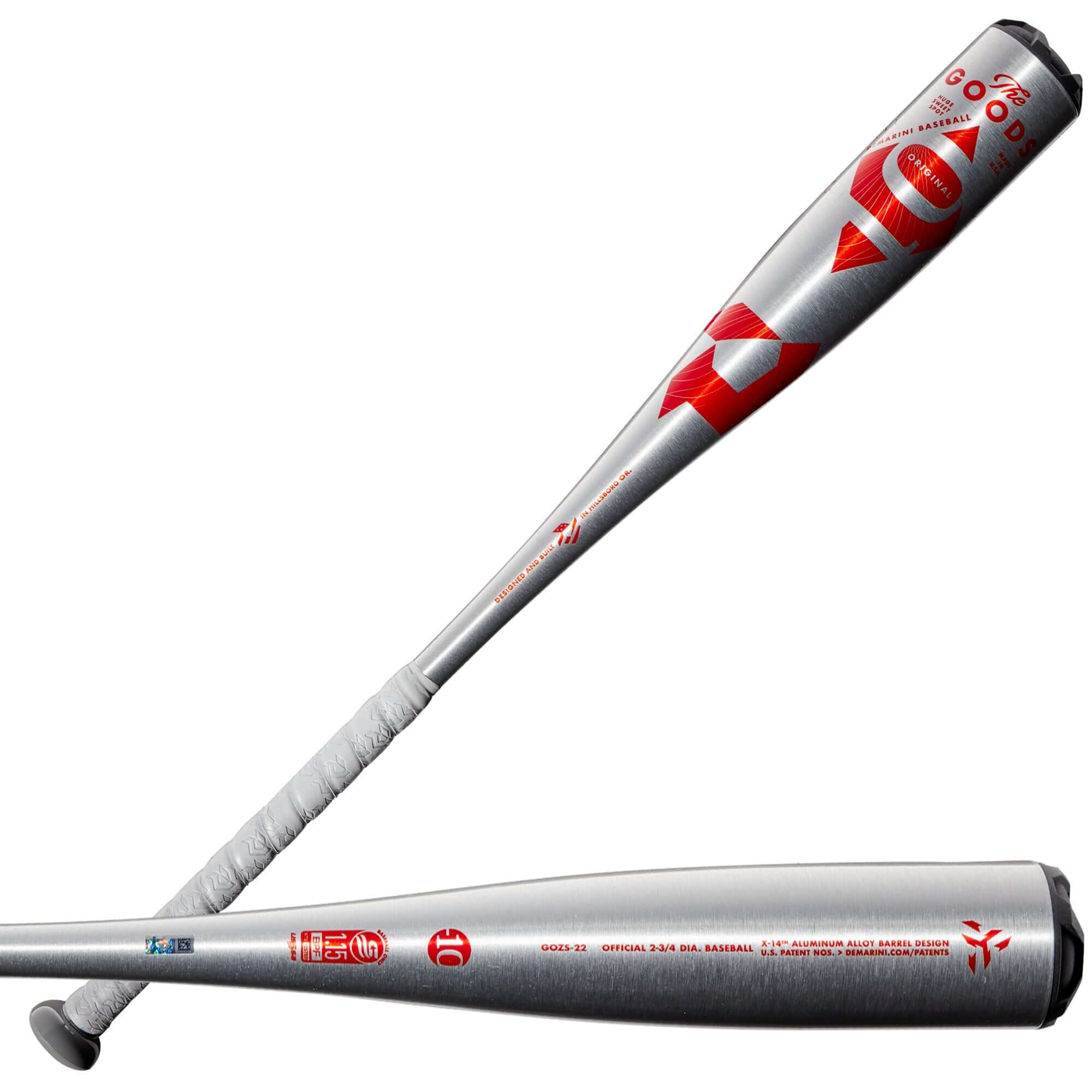 DeMarini THE GOODS ONE PIECE (-10) USSSA bat with X14 Alloy Barrel for power hitters