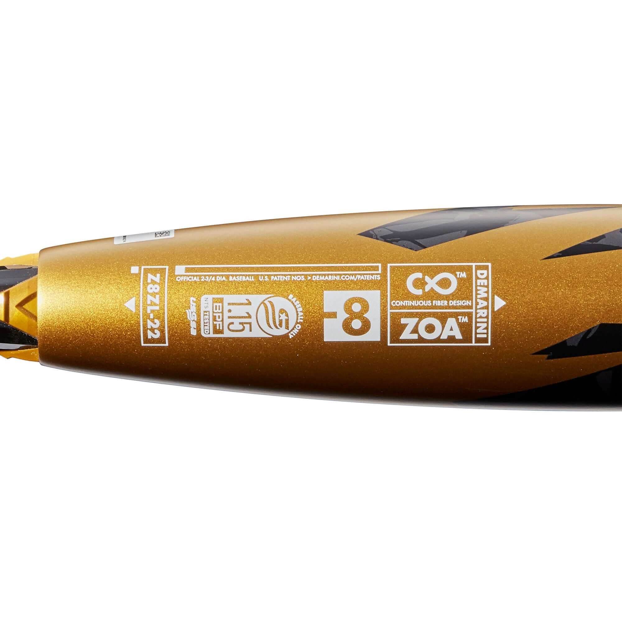 DeMarini Zoa (-8) USSSA bat with Continuous Fiber Composite Barrel technology