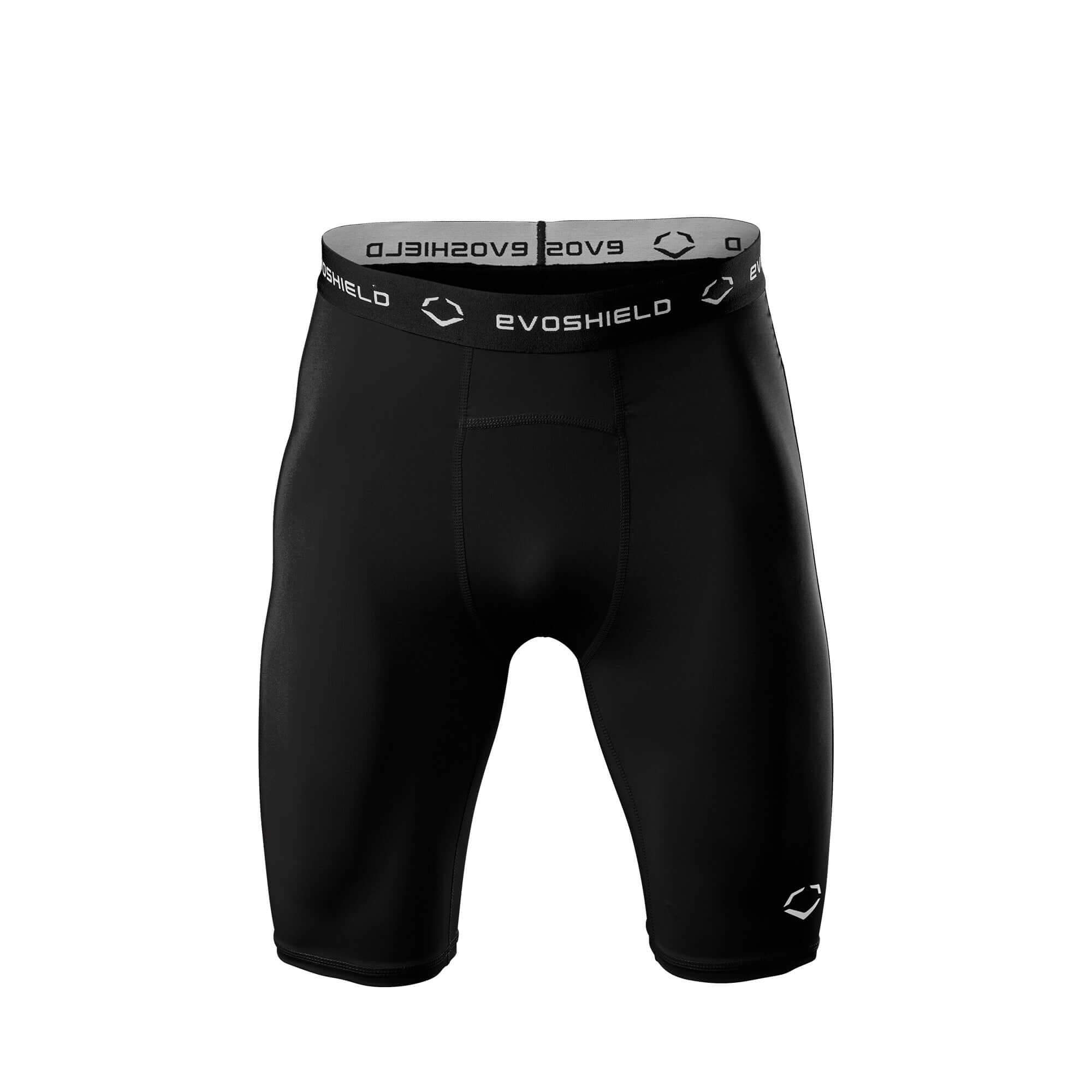 Evoshield Youth Compression Shorts in Black, moisture-wicking, fitted design