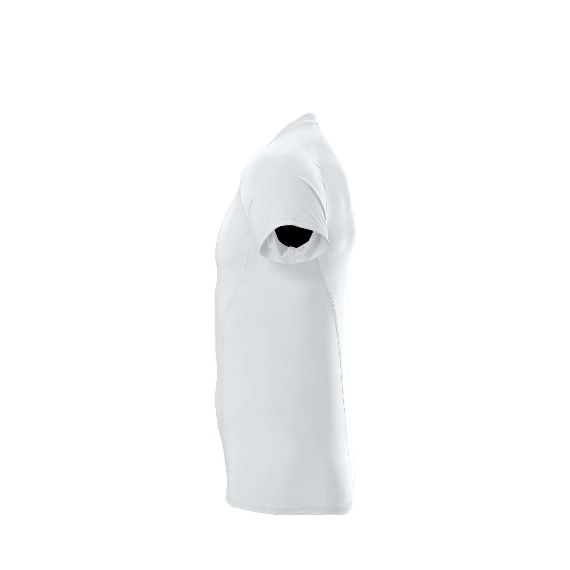 Evoshield youth compression shirt in white, featuring moisture-wicking fabric and a fitted design for optimal movement.