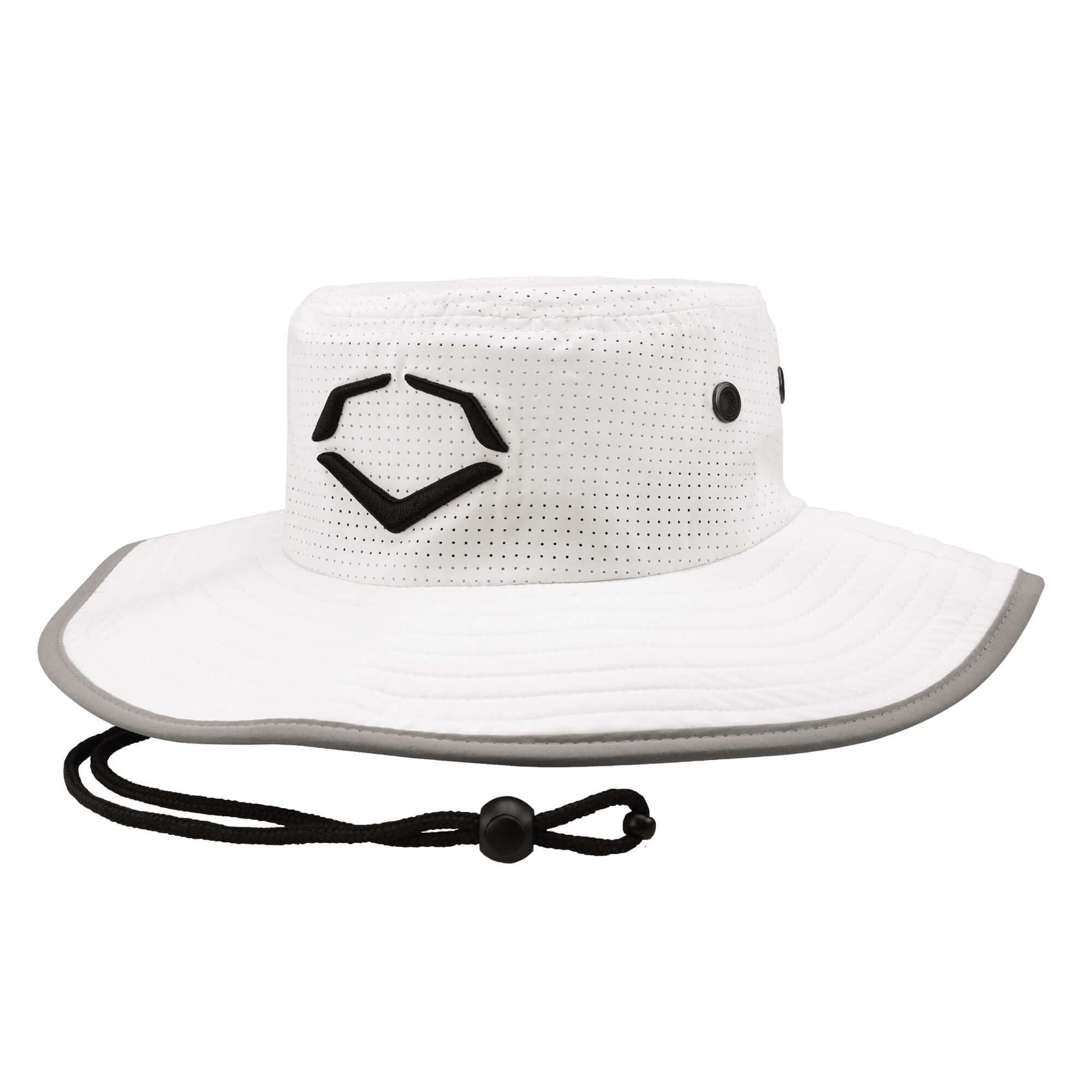 Evoshield Camo Bucket Hat White, front view with embroidered logo