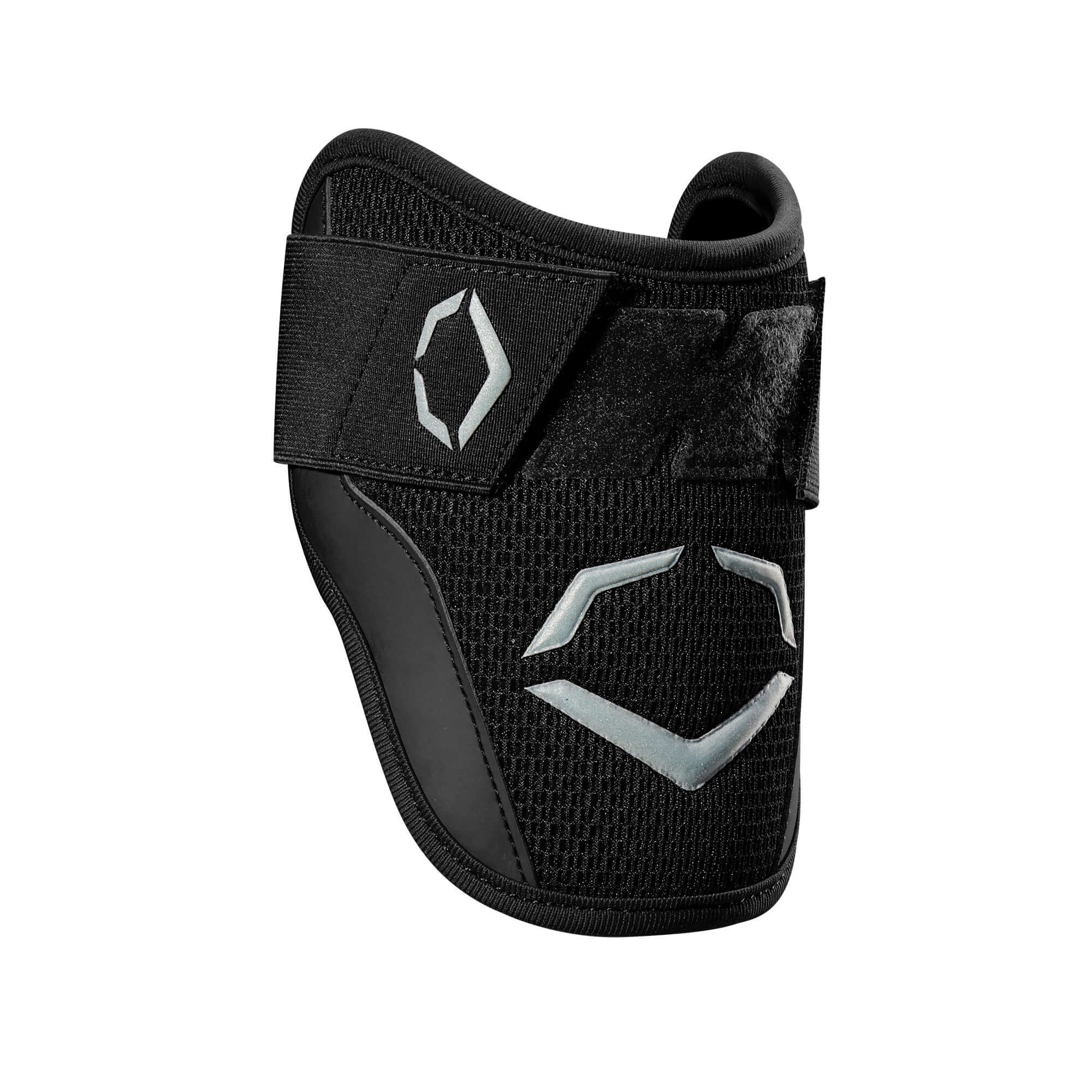 Black EvoShield Pro-SRZ Batter's Elbow Guard with ergonomic fit and Gel-to-Shell technology