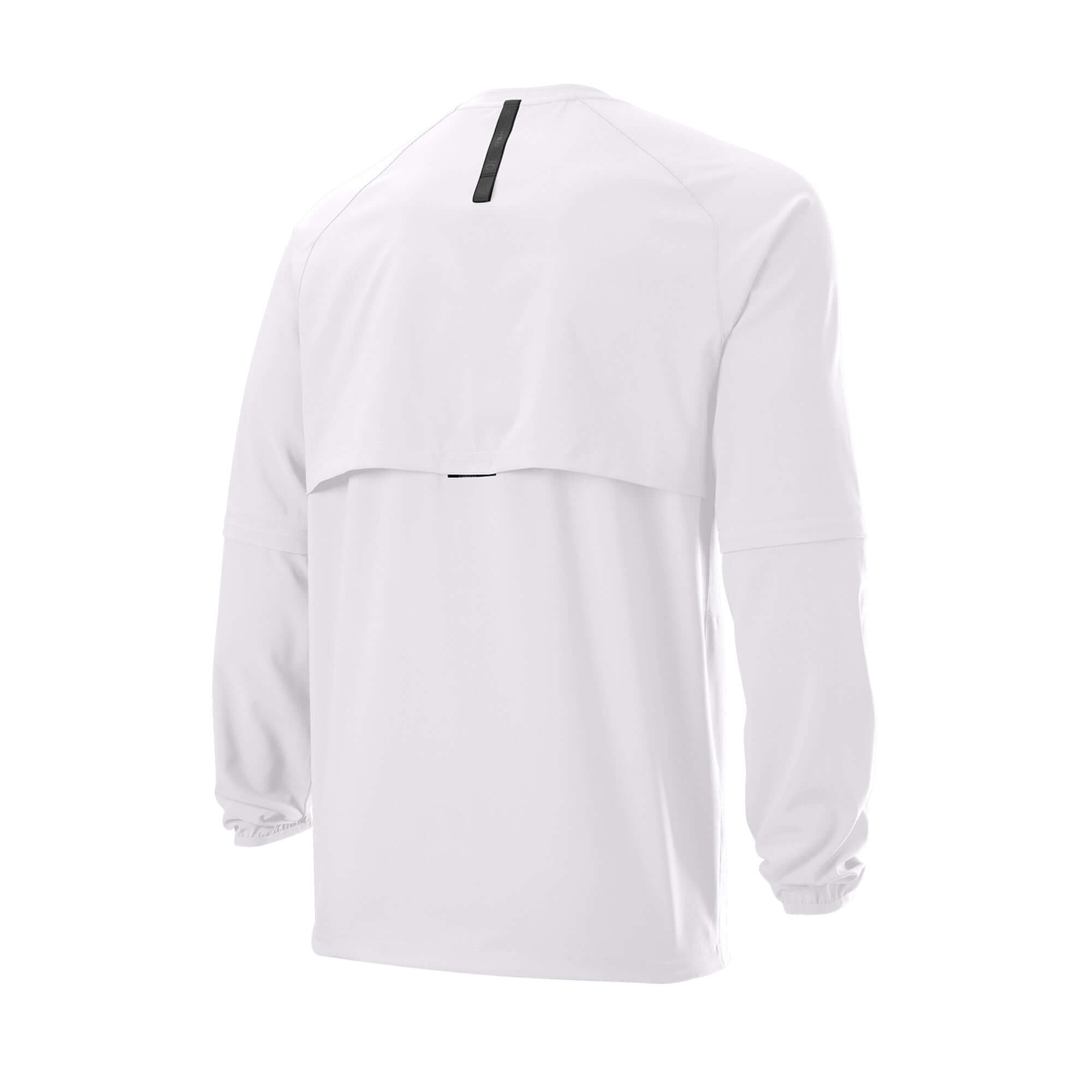 Evoshield Adult Long Sleeve BP Jacket in Team White with removable sleeves and mesh inserts for breathability.