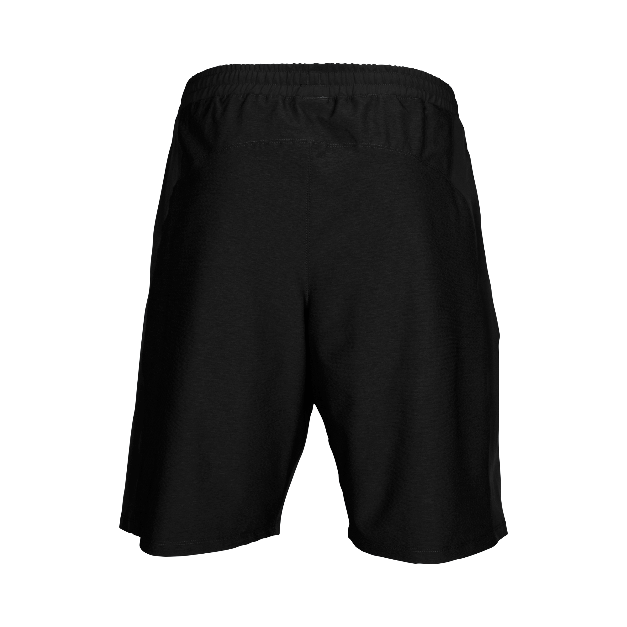 Marucci St. Louie Hybrid Training Shorts in black, featuring an elastic waistband and 8.75" inseam for comfort during workouts.