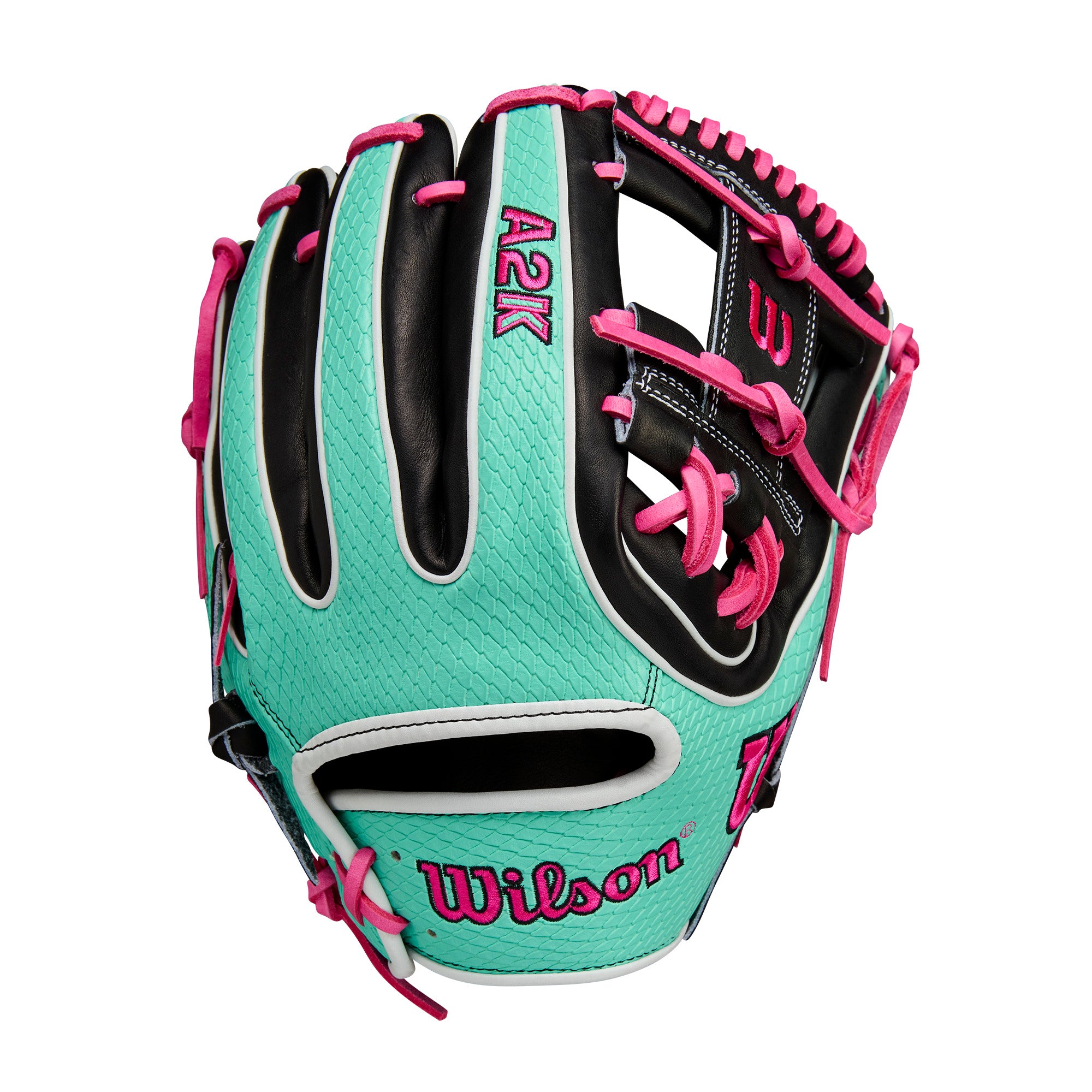 Wilson Summer 2025 A2K 1720SS Infield Baseball Glove Black/Seafoam/Flamingo/11.5"