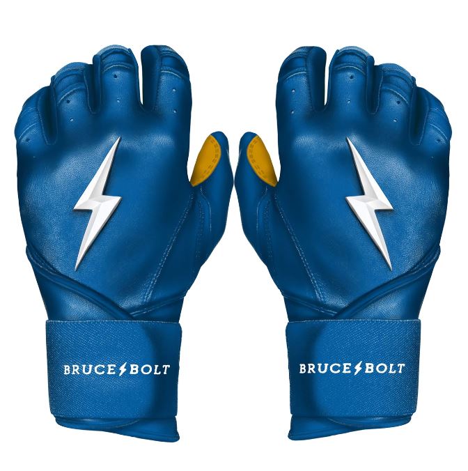 Bruce Bolt Youth Premium Pro Long Cuff Batting Gloves Royal