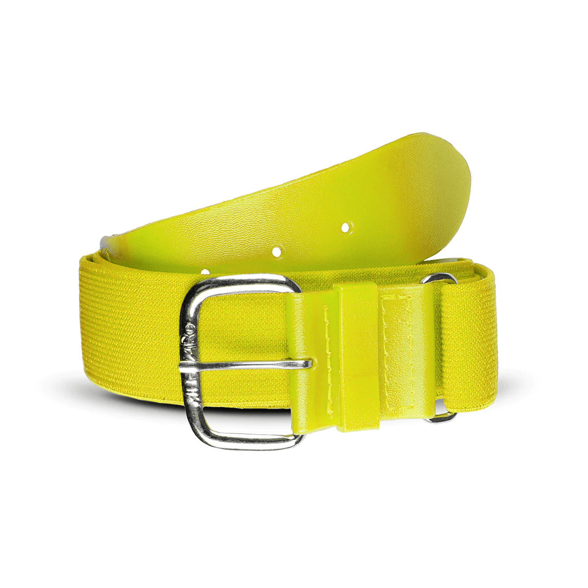 Bright yellow Helix adjustable elastic belt with a nickel-finished buckle, perfect for enhancing any outfit.