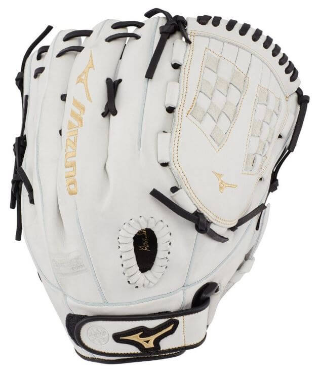 Mizuno MVP Prime FP 12.5 inch left-hand softball glove with Bio Soft Leather and center pocket design.