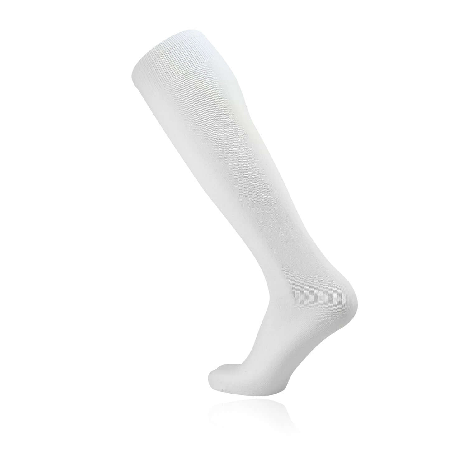 TCK Sanitary Tube Sock in white, over-the-calf design, made of cotton and nylon, ideal for baseball and softball.