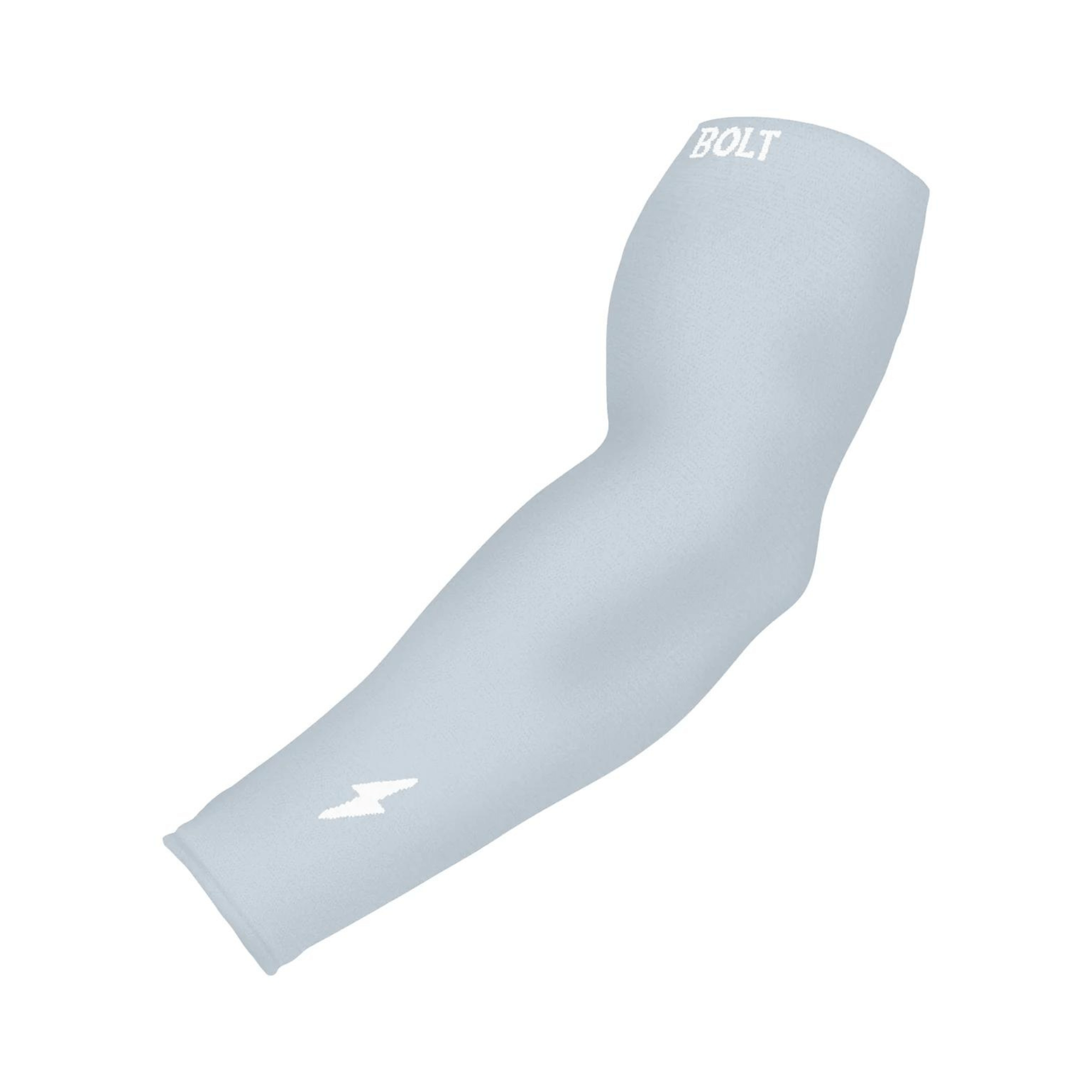 Grey Bruce Bolt graduated compression arm sleeve for enhanced blood flow and muscle support during sports.