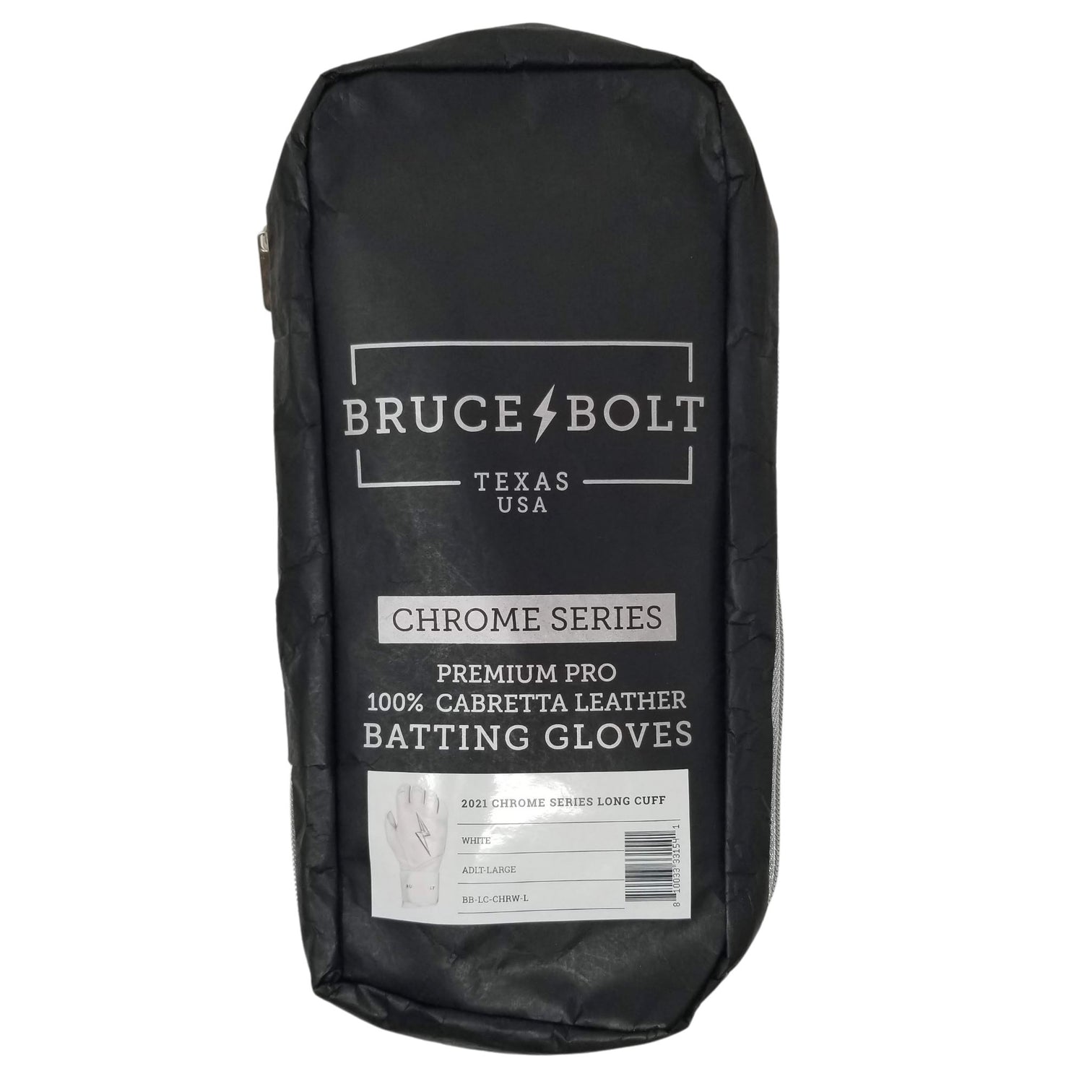 Bruce Bolt Premium Pro Chrome Long Cuff Batting Gloves White