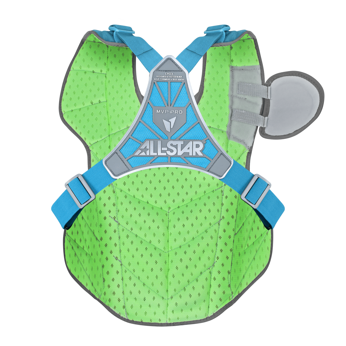 All-Star MVP-Pro chest protector in sky blue/graphite – back