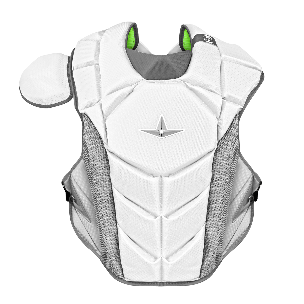All-Star MVP-Pro chest protector in white/graphite – front