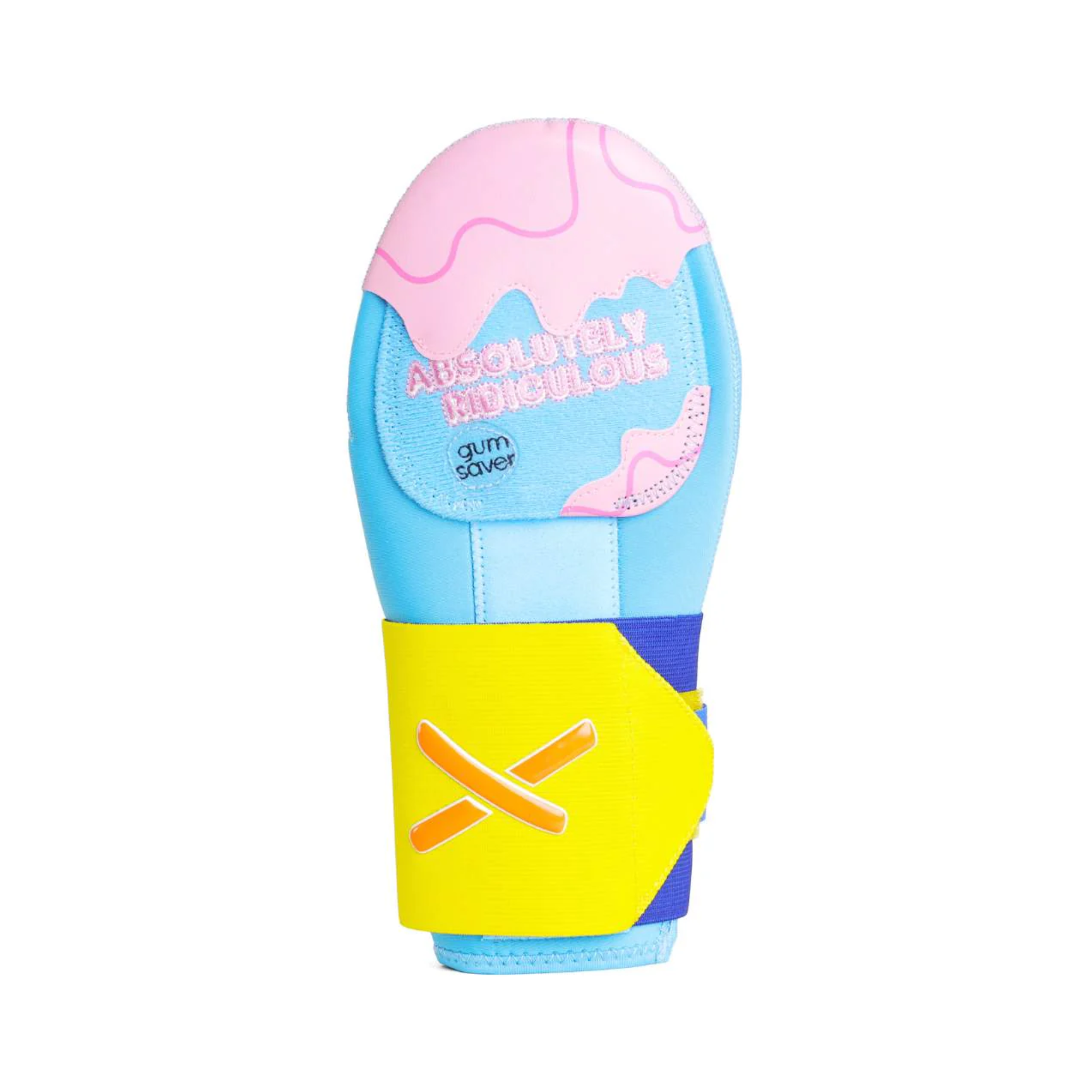 Absolutely Ridiculous Bubble Gum Sliding Mitt Youth front view with Bubble Gum drip design