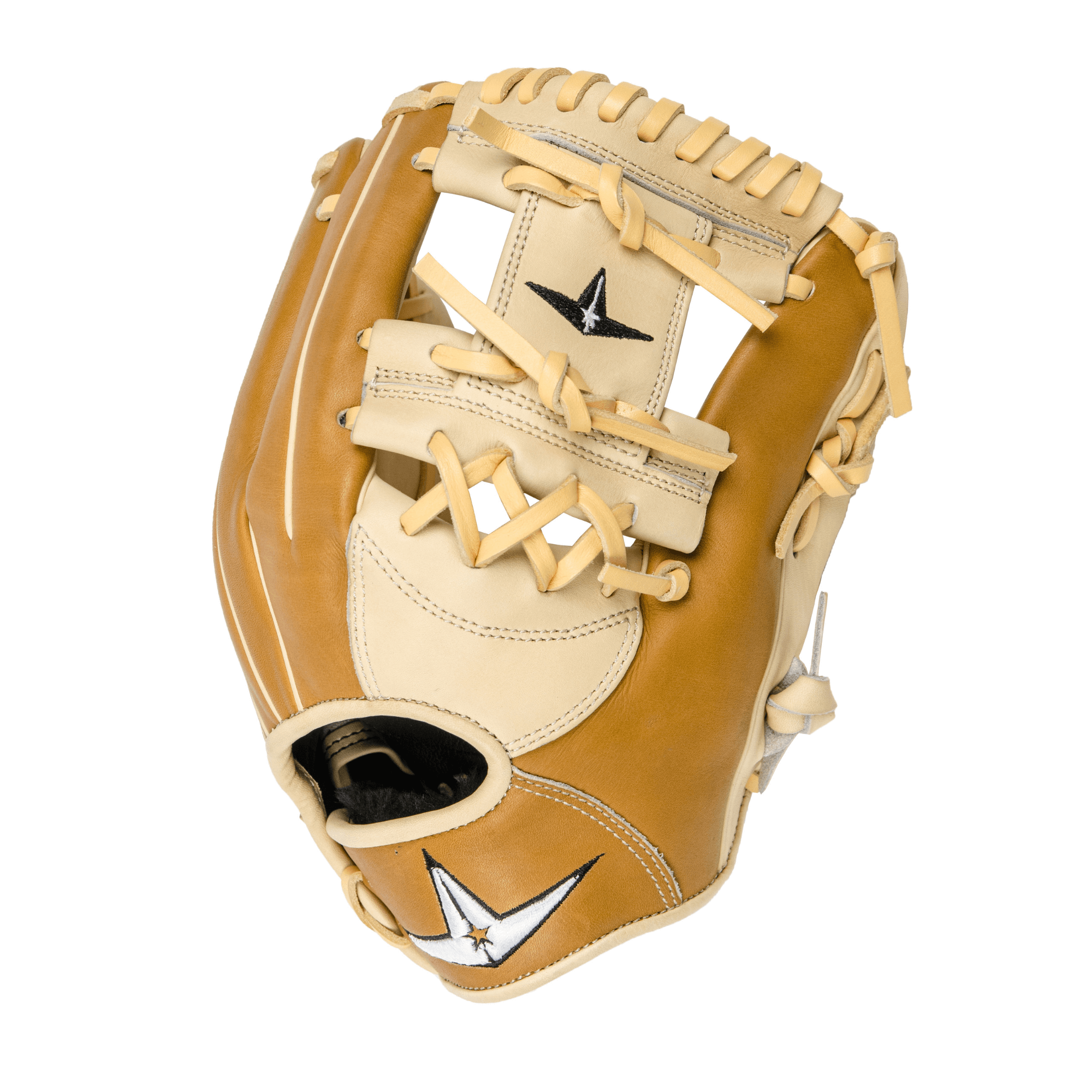 All-Star 11.5" I-Web Fielding Glove in Cream and Saddle colors, designed for premium durability and performance in baseball.
