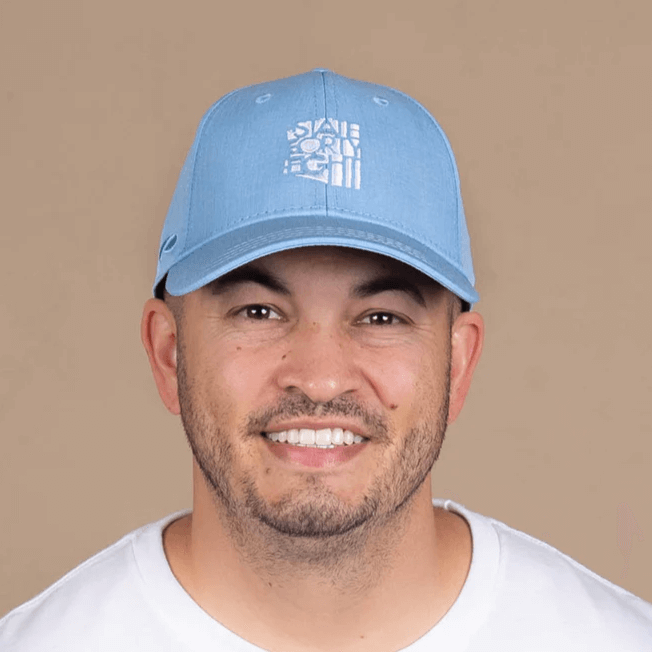 State Forty Eight Curved Snapback Classic Baby Blue And White