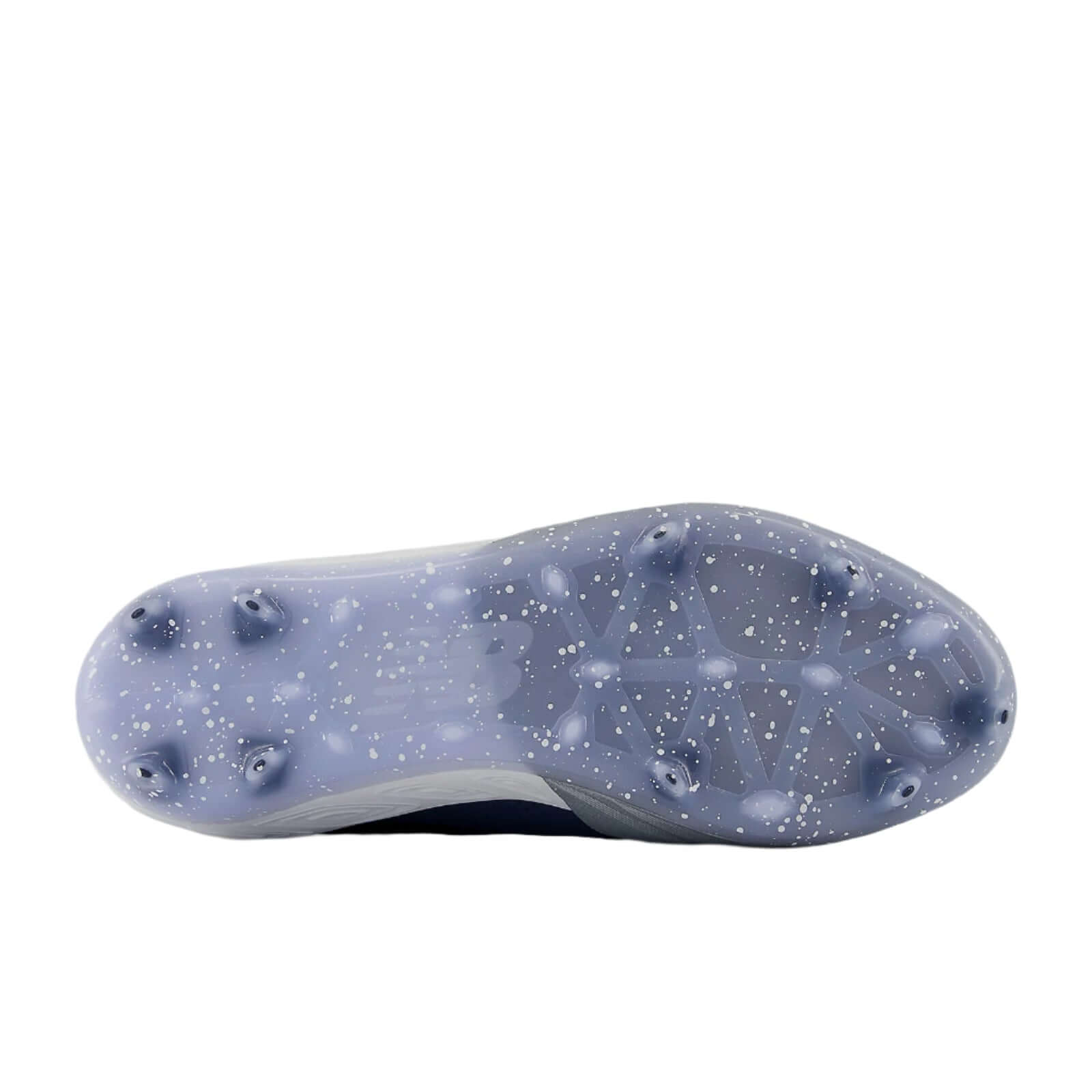 Sole of New Balance FuelCell Compv4 - Team Navy illustrating the composite sole plate with molded TPU cleat.