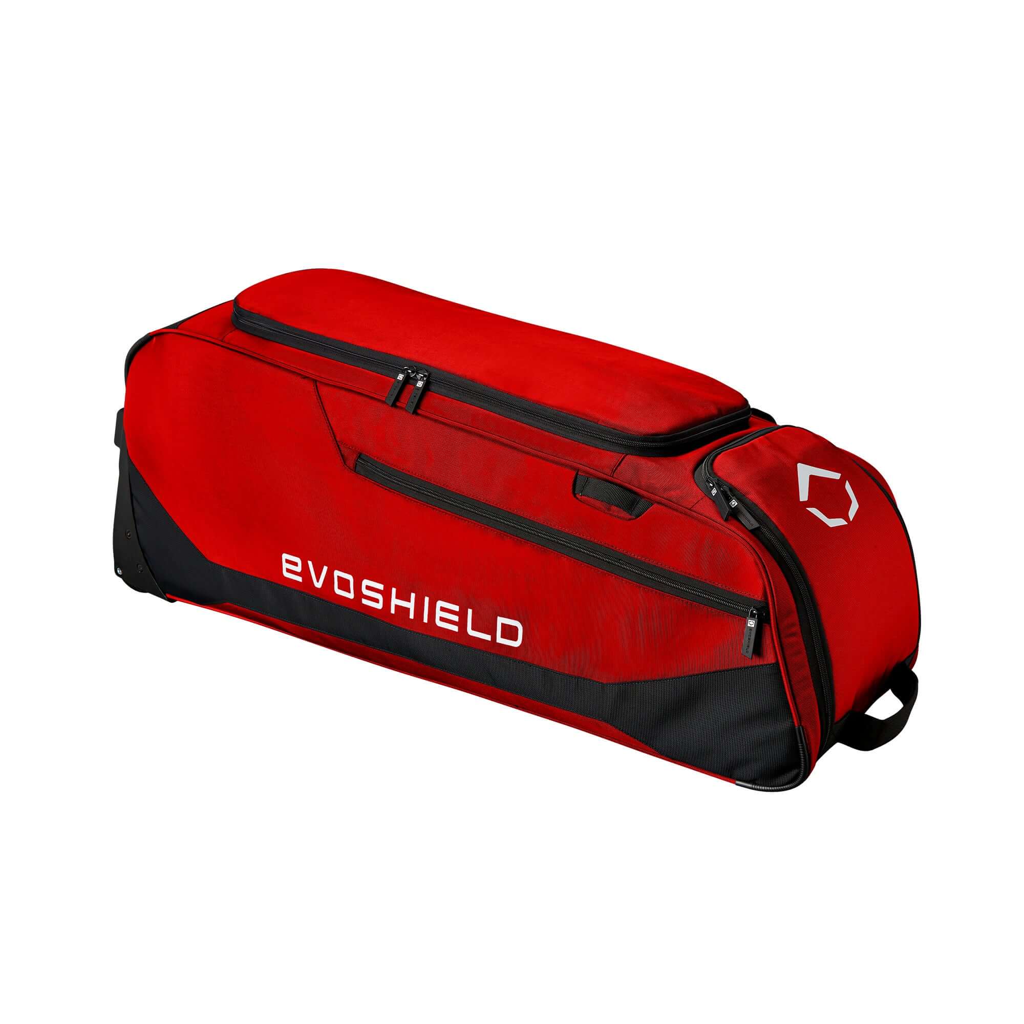 Evoshield Standout Wheeled Bag with large main compartment and four padded bat sleeves
